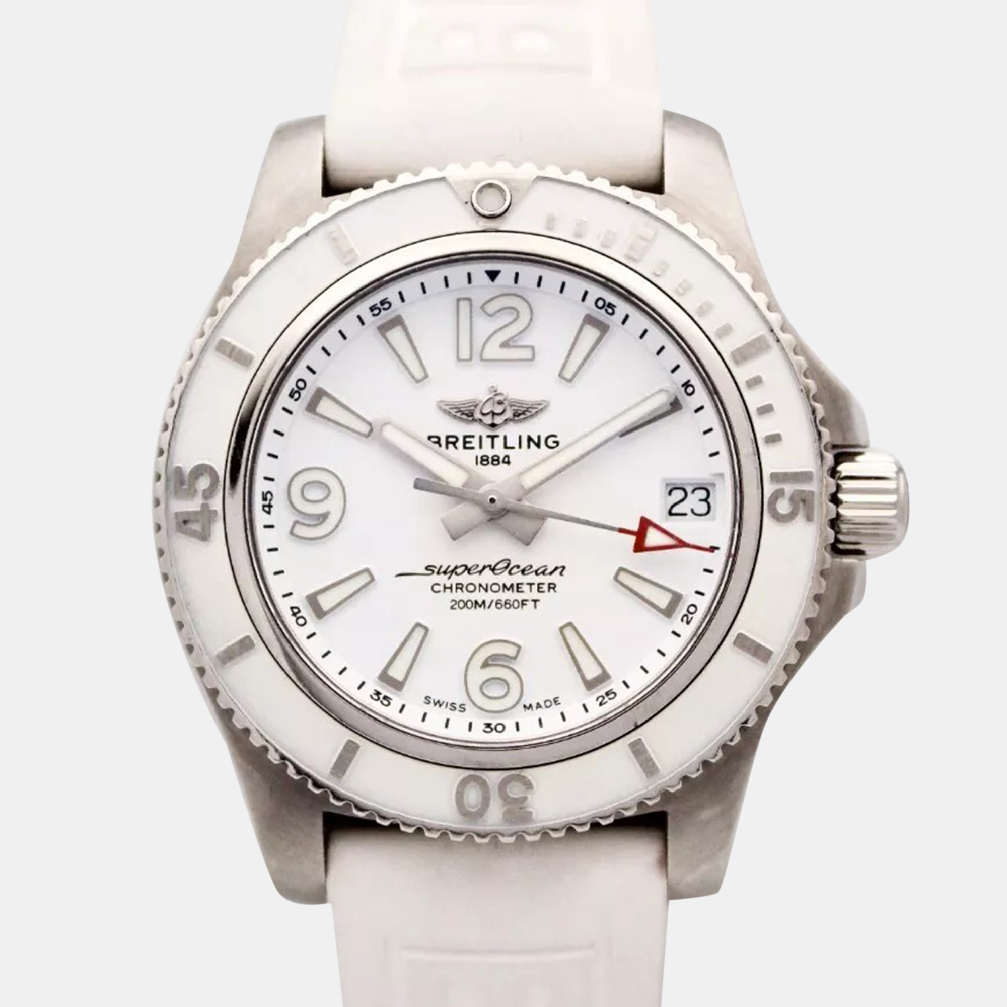 Breitling White Stainless Steel Superocean Automatic Men's Wristwatch 36 mm
Breitling White Stainless Steel Superocean Automatic Men's Wristwatch 36 mm