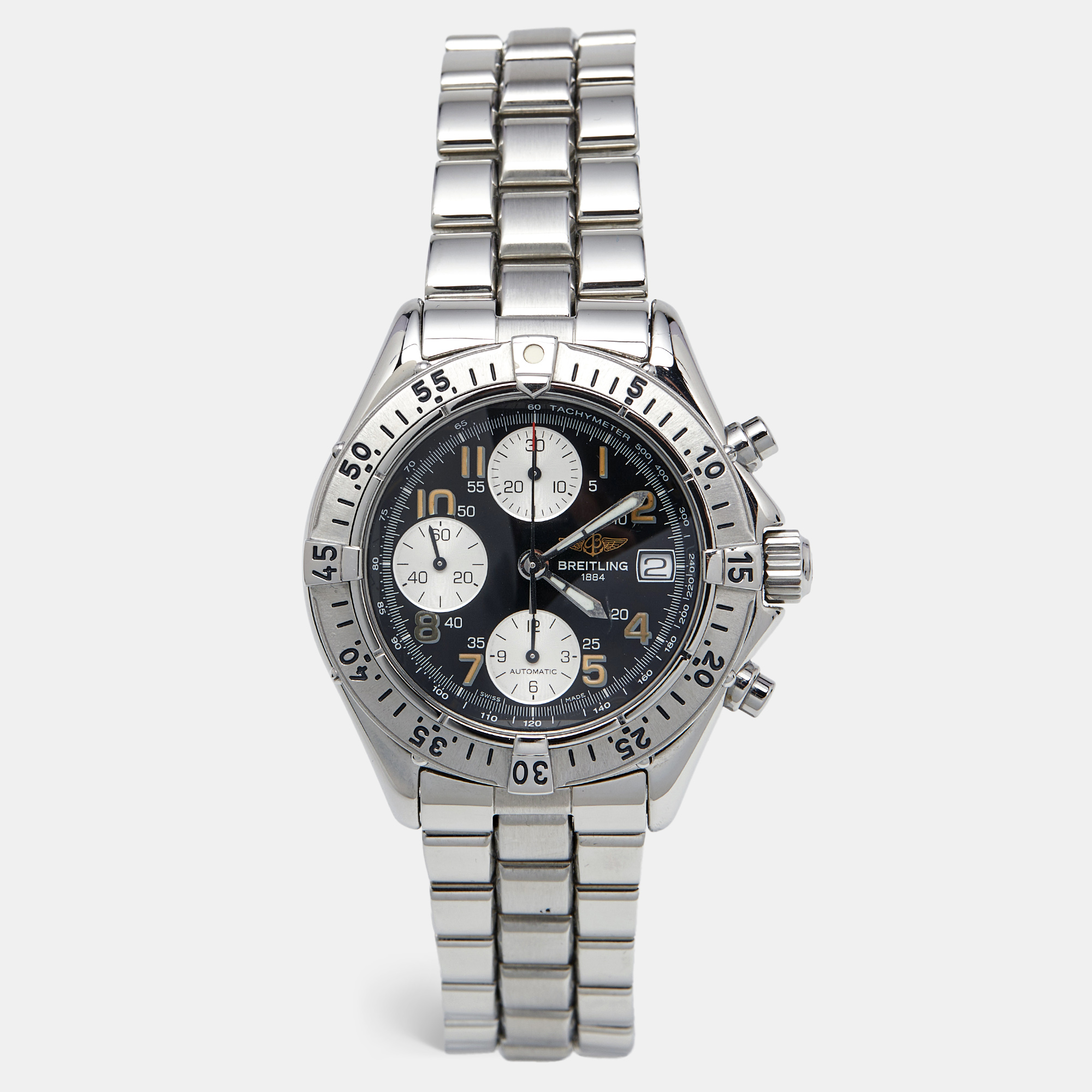 Breitling Black Stainless Steel Colt Chronograph Automatic A13035.1 Men's Wristwatch
Breitling Black Stainless Steel Colt Chronograph Automatic A13035.1 Men's Wristwatch