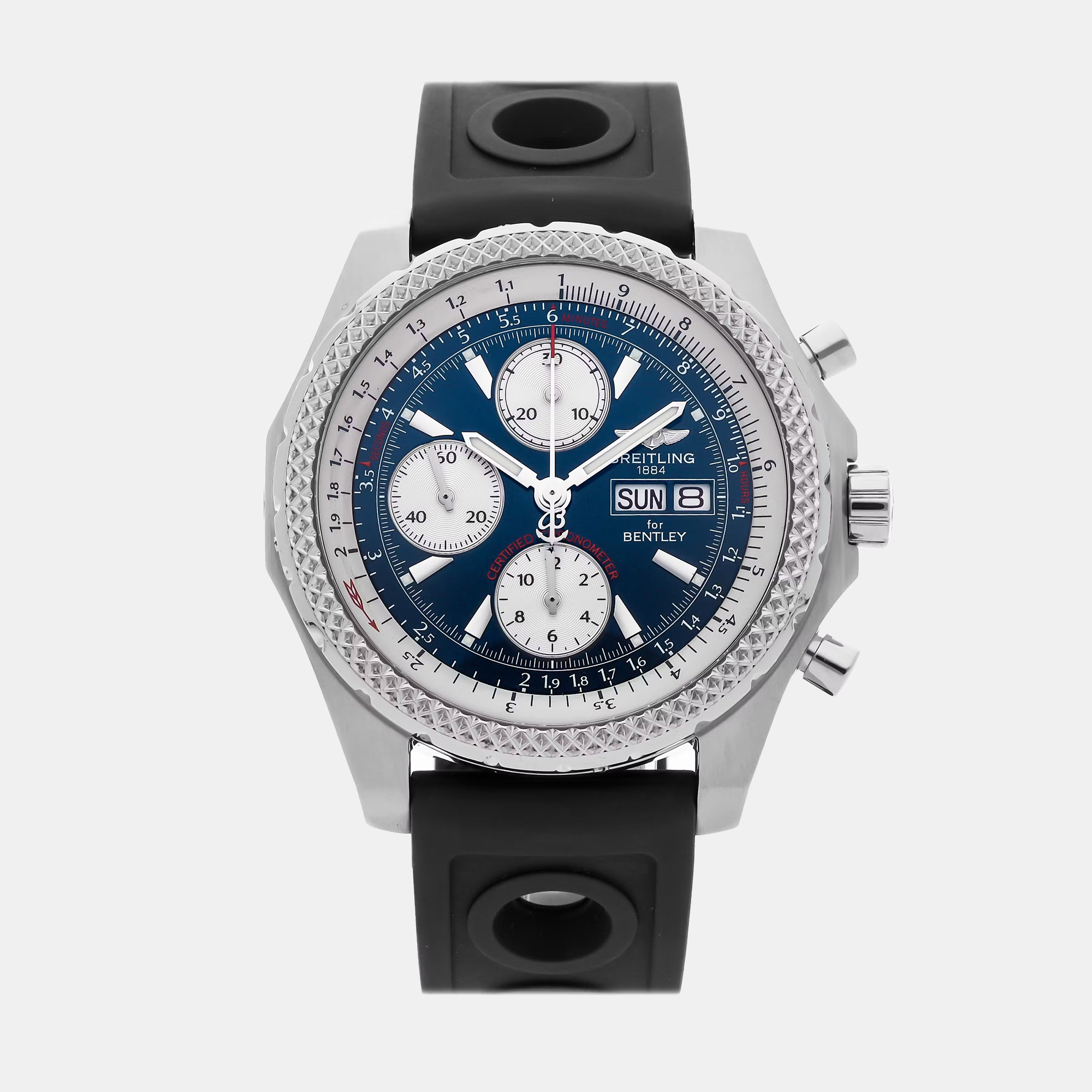 Breitling Bentley GT Chronograph A1336313/C649 Automatic Stainless Steel Blue Dial Men's Wristwatch 45mm
Breitling Bentley GT Chronograph A1336313/C649 Automatic Stainless Steel Blue Dial Men's Wristwatch 45mm