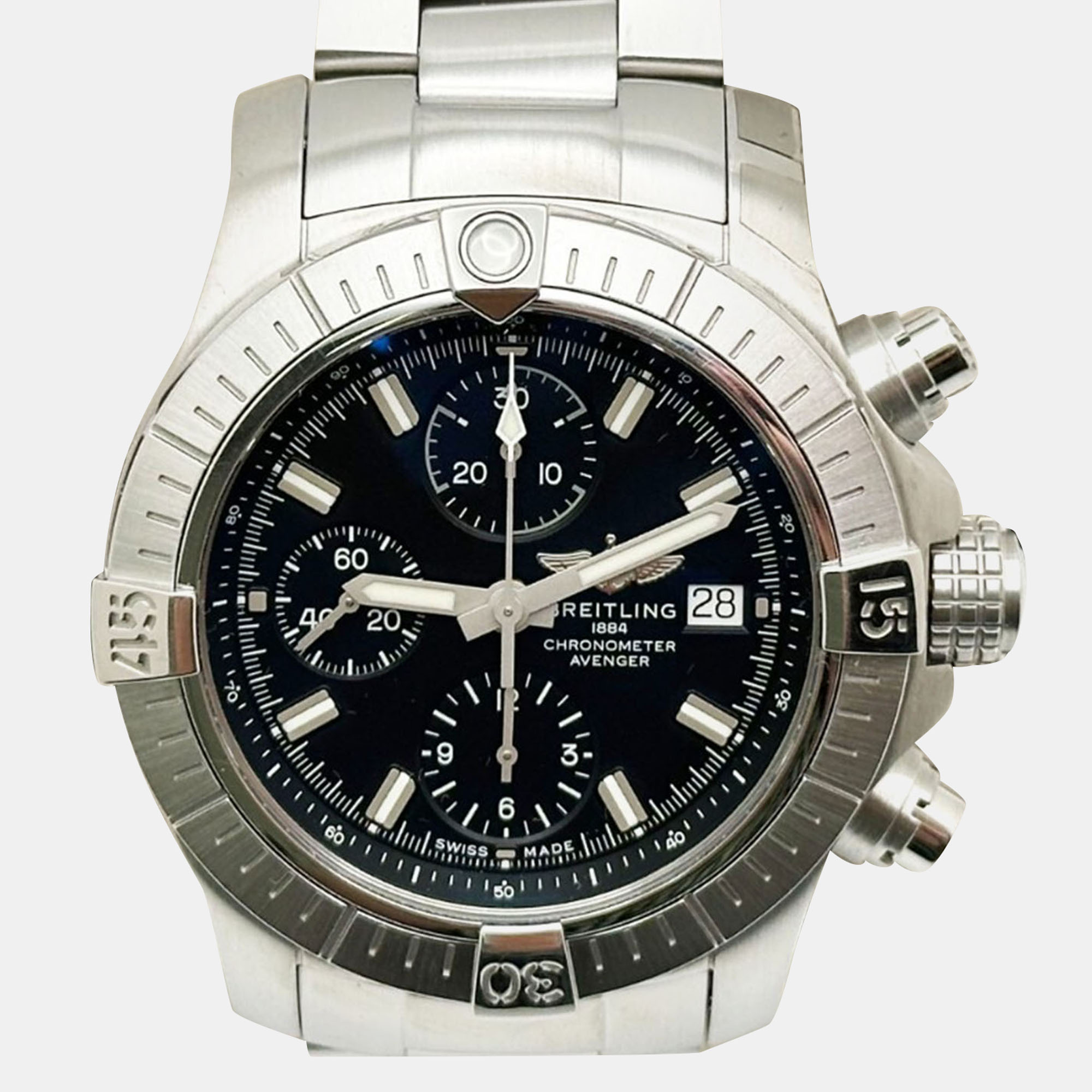 Breitling Avenger Chronograph A13385 Automatic Black Stainless Steel Men's Wristwatch 43 mm
Breitling Avenger Chronograph A13385 Automatic Black Stainless Steel Men's Wristwatch 43 mm