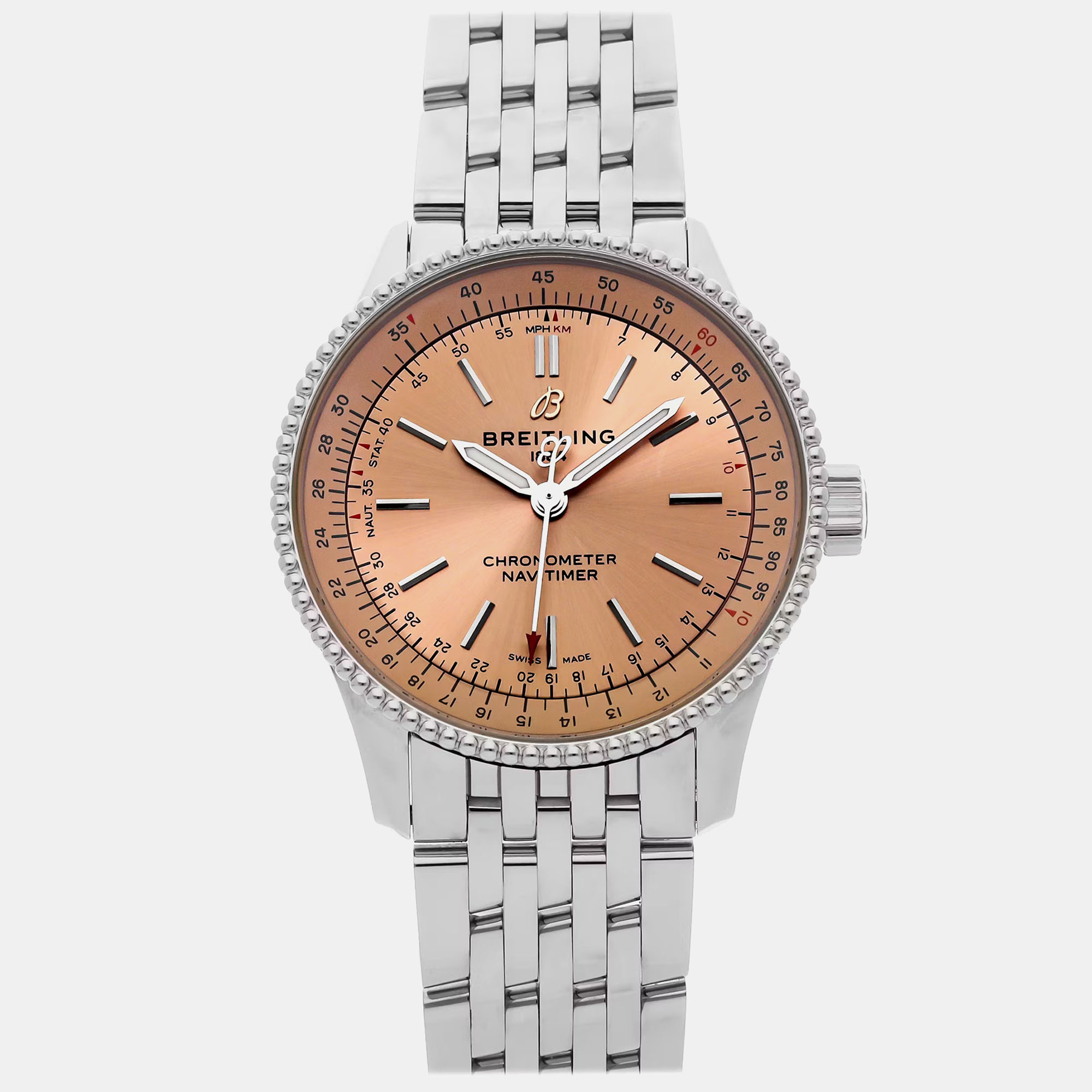 Pre-Owned Breitling Navitimer A17395201K1A1 Brown Automatic Stainless Steel Men's Wristwatch 35 MM 
Pre-Owned Breitling Navitimer A17395201K1A1 Brown Automatic Stainless Steel Men's Wristwatch 35 MM