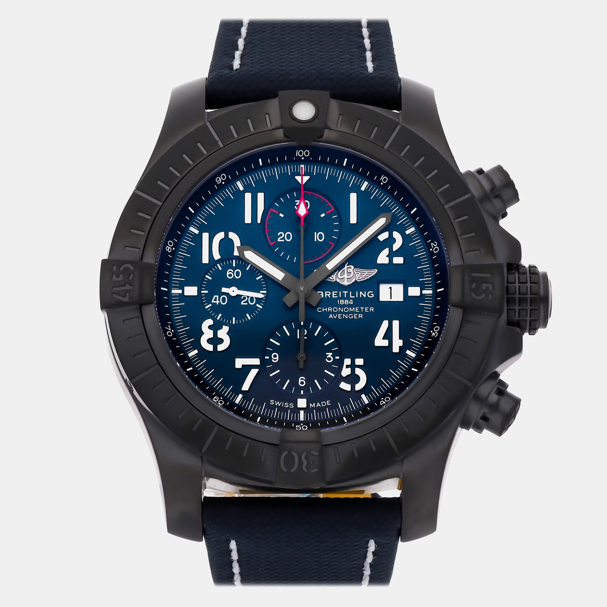 Breitling Super Avenger Night Mission V13375101C1X2 Automatic Chronograph Blue Dial Titanium Men's Wristwatch
Breitling Super Avenger Night Mission V13375101C1X2 Automatic Chronograph Blue Dial Titanium Men's Wristwatch