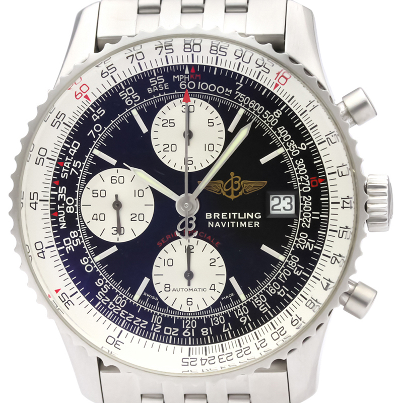 Breitling Black Stainless Steel Navitimer Fighters A13330 Men's Wristwatch
Breitling Black Stainless Steel Navitimer Fighters A13330 Men's Wristwatch