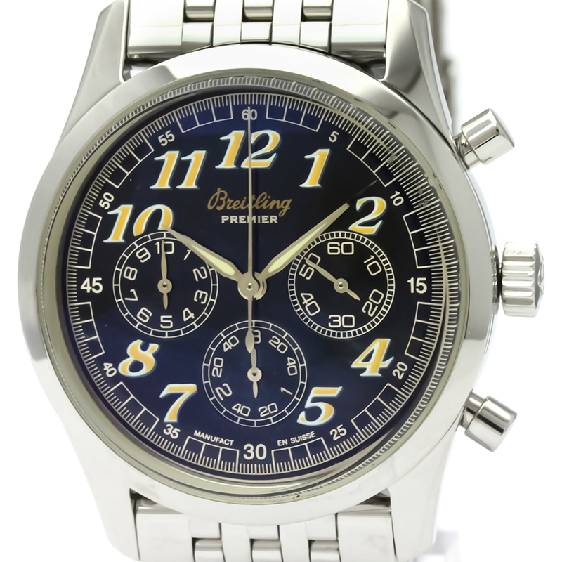 Breitling Black Stainless Steel Navitimer Premie A40035 Men's Wristwatch
Breitling Black Stainless Steel Navitimer Premie A40035 Men's Wristwatch