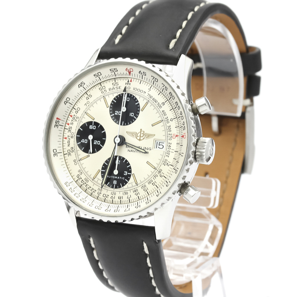 Breitling Silver Stainless Steel and Leather Old Navitimer A13019 Men's Wristwatch
Breitling Silver Stainless Steel and Leather Old Navitimer A13019 Men's Wristwatch
