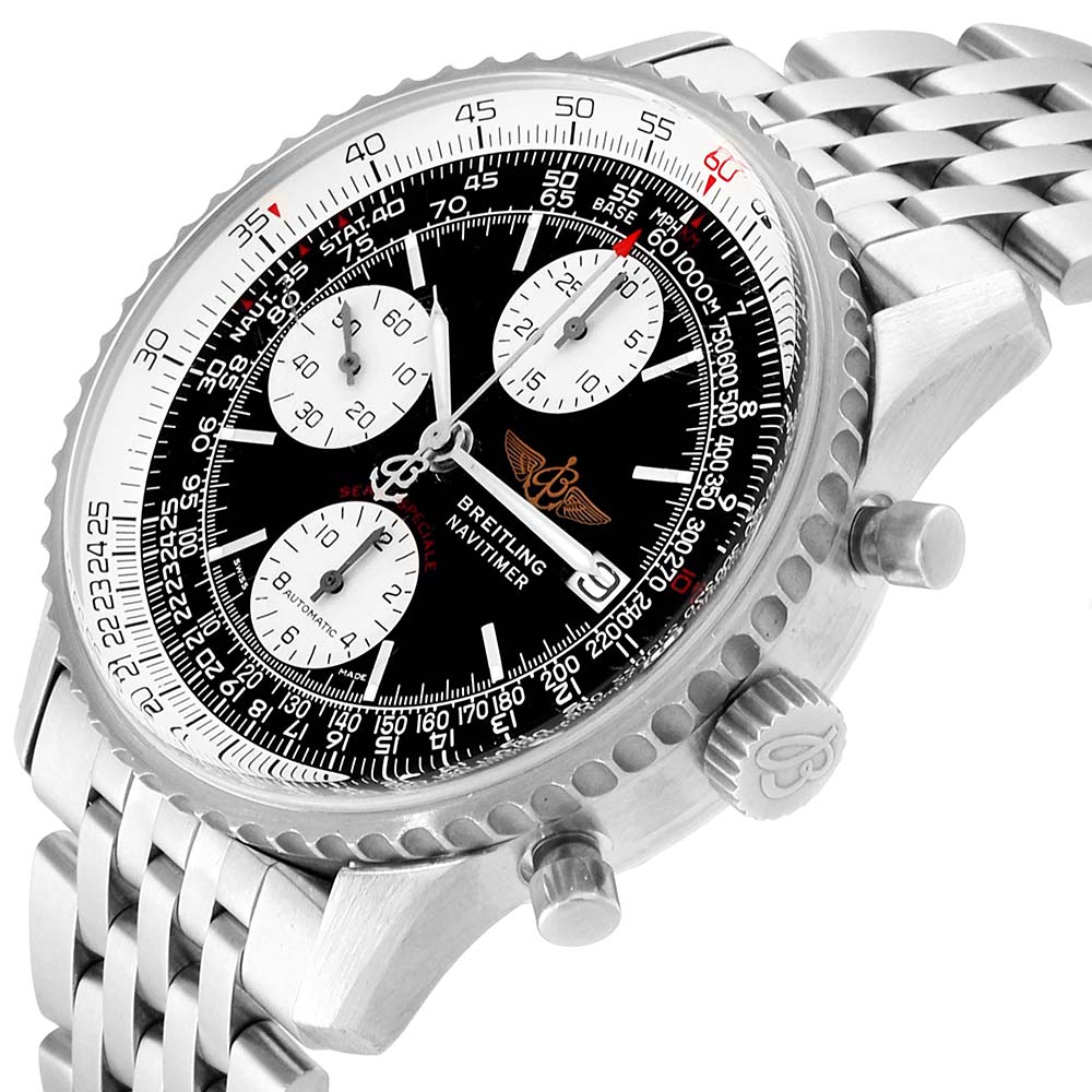 Breitling Black Stainless Steel Navitimer Fighter Chronograph A13330 Men's Wristwatch
Breitling Black Stainless Steel Navitimer Fighter Chronograph A13330 Men's Wristwatch