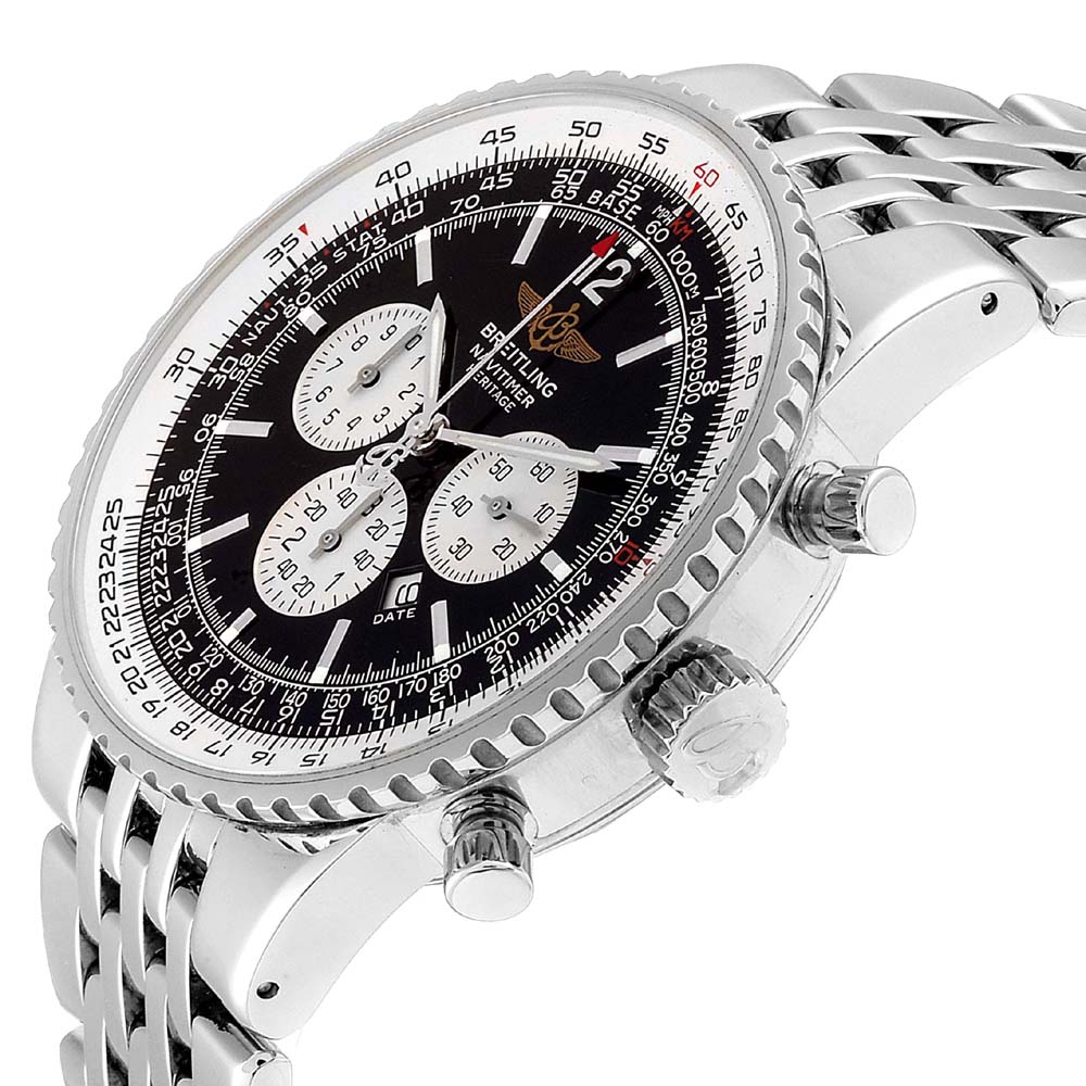 Breitling Black Stainless Steel Navitimer Heritage Automatic A35340 Men's Wristwatch
Breitling Black Stainless Steel Navitimer Heritage Automatic A35340 Men's Wristwatch