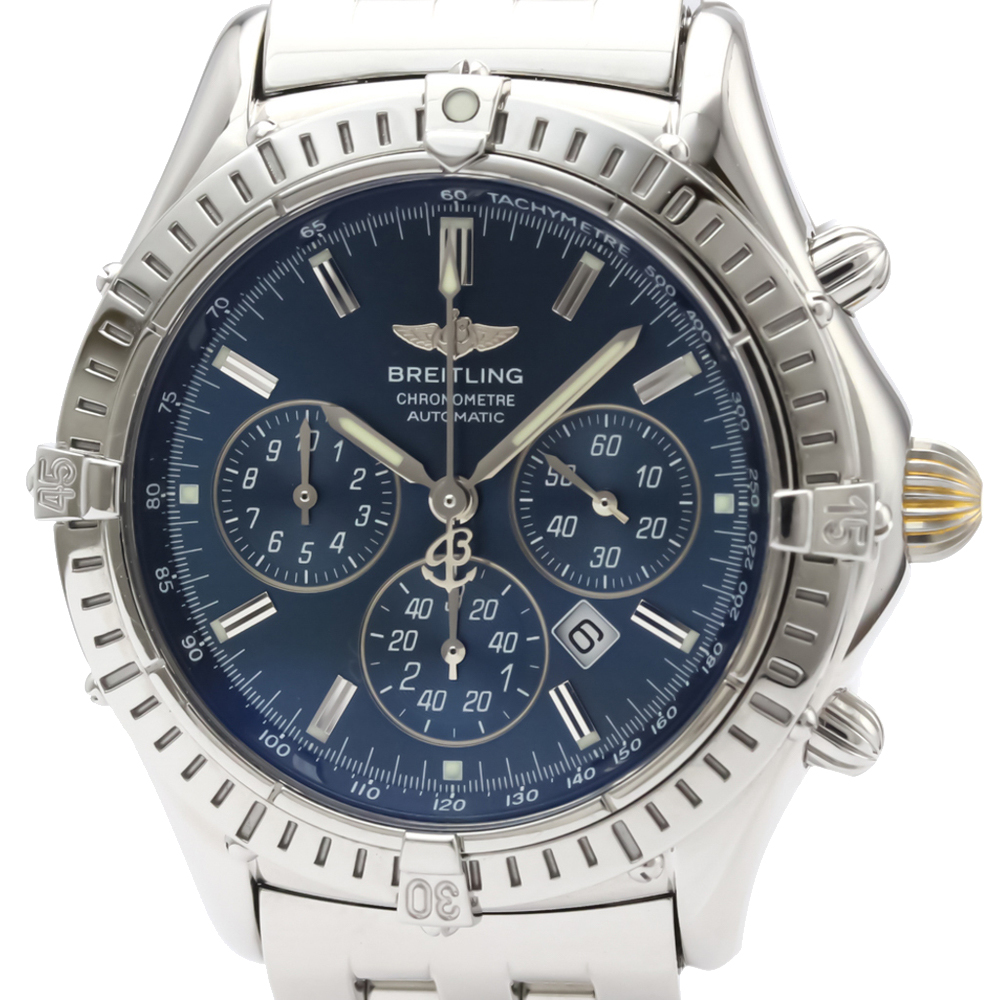 

Breitling Blue Stainless Steel Shadow Flyback Chronograph A35312 Men's Wristwatch