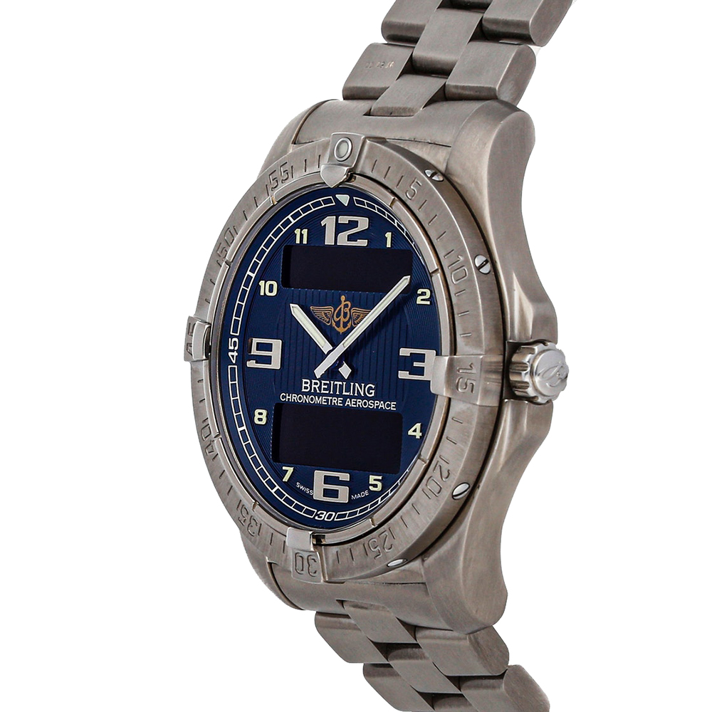 Breitling Blue Stainless Steel Professional Aerospace E7936210/C787 Men's Wristwatch
Breitling Blue Stainless Steel Professional Aerospace E7936210/C787 Men's Wristwatch