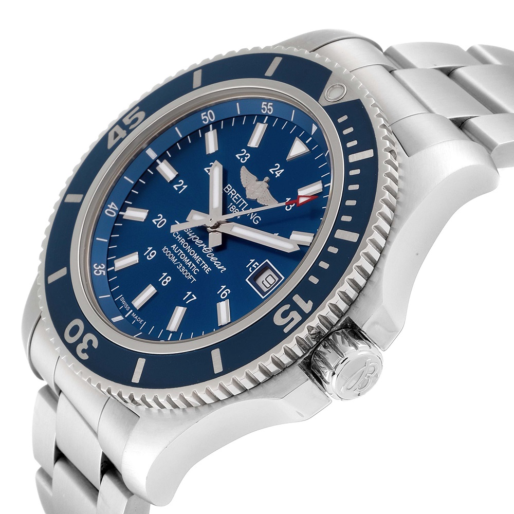 Breitling Blue Stainless Steel Superocean II Automatic Chronograph Men's Wristwatch 44 MM
Breitling Blue Stainless Steel Superocean II Automatic Chronograph Men's Wristwatch 44 MM