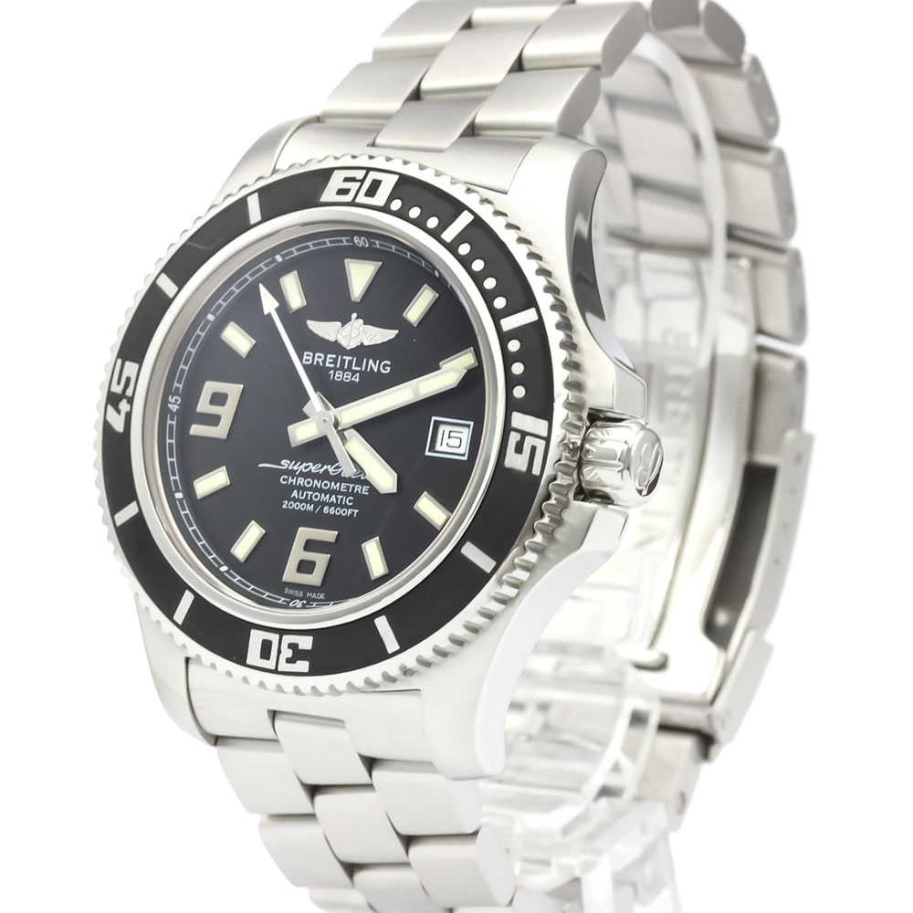 Breitling Black Stainless Steel Superocean Automatic A17391 Men's Wristwatch
Breitling Black Stainless Steel Superocean Automatic A17391 Men's Wristwatch