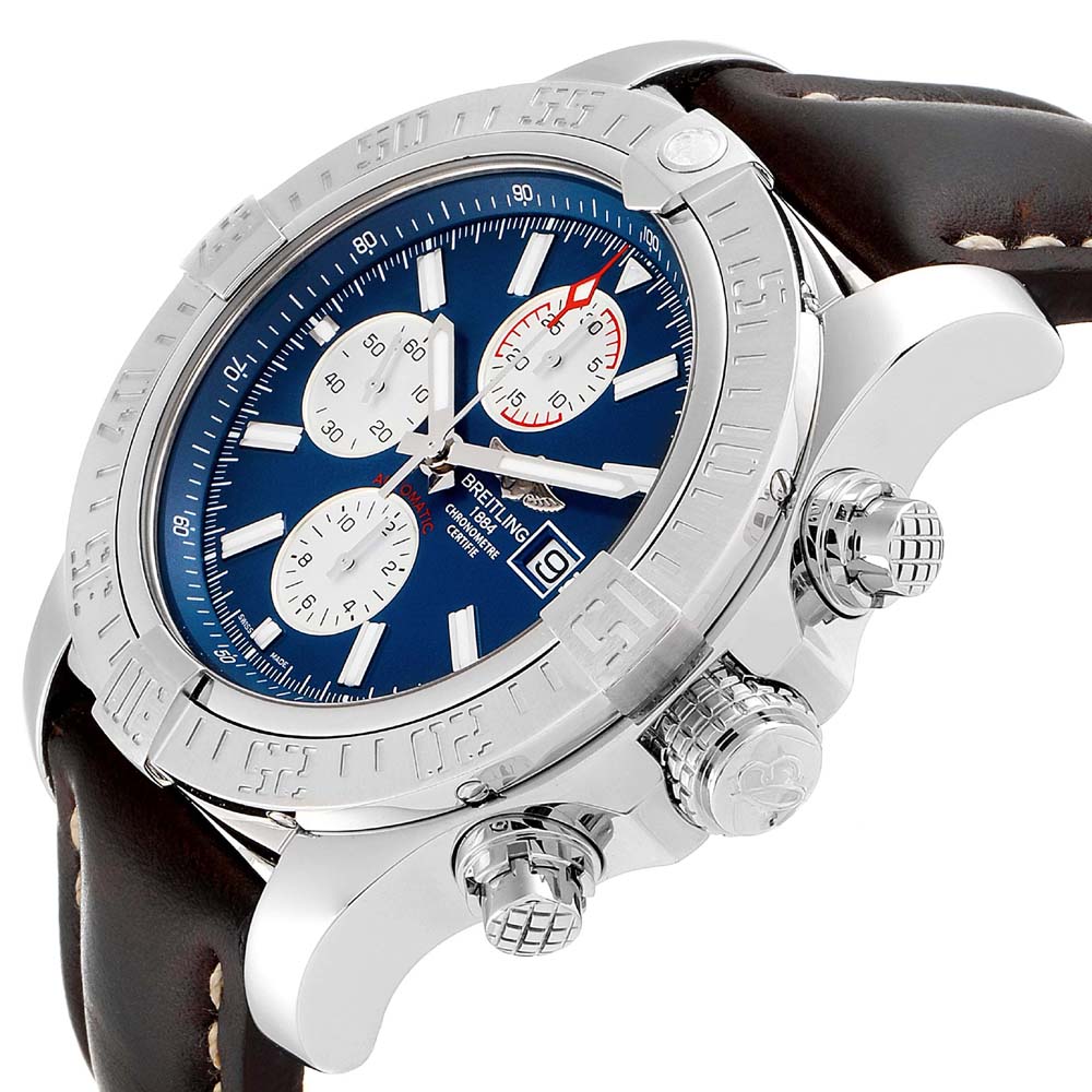 Breitling Blue Stainless Steel Aeromarine Super Avenger A13371 Men's Wristwatch
Breitling Blue Stainless Steel Aeromarine Super Avenger A13371 Men's Wristwatch