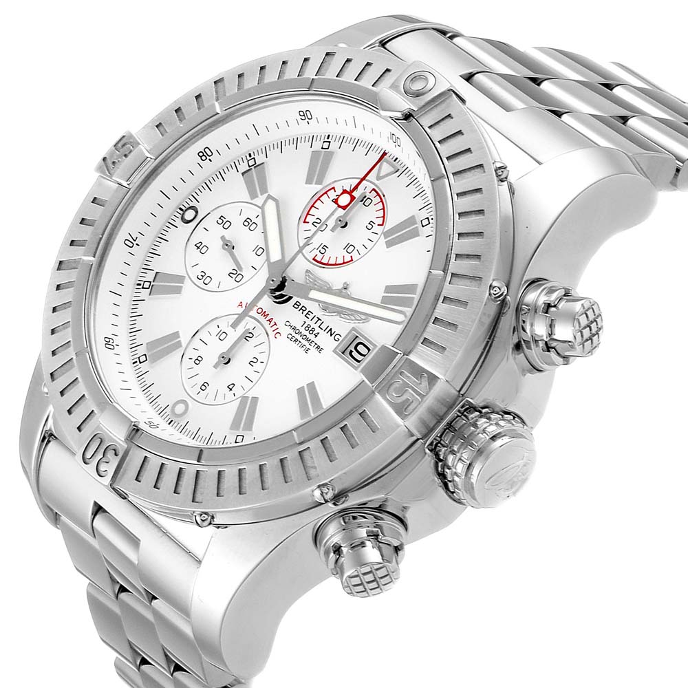 Breitling Silver Stainless Steel Super Avenger Chronograph A13370 Men's Wristwatch
Breitling Silver Stainless Steel Super Avenger Chronograph A13370 Men's Wristwatch