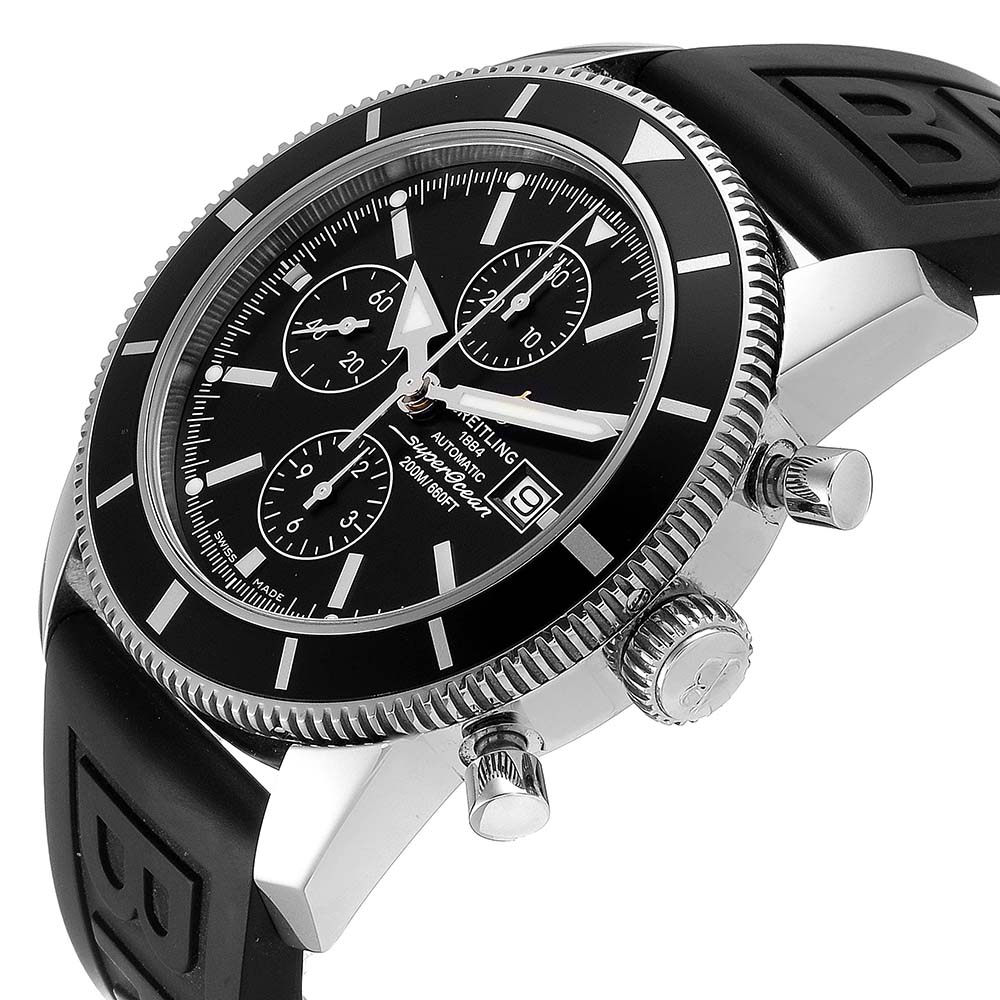 Breitling Black Stainless Steel SuperOcean Heritage Chrono A13320 Men's Wristwatch
Breitling Black Stainless Steel SuperOcean Heritage Chrono A13320 Men's Wristwatch