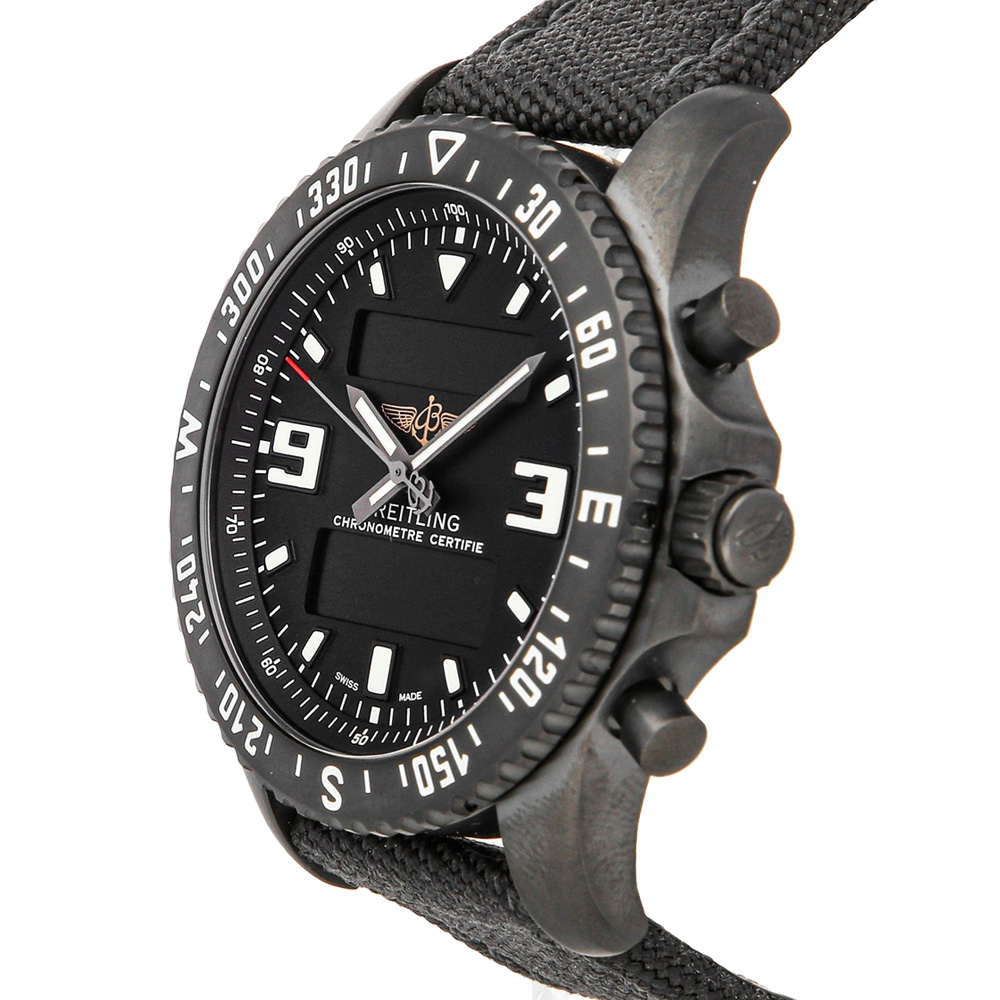 Breitling Black Blacksteel Chronospace Military M78367101B1W1 Men's Wristwatch
Breitling Black Blacksteel Chronospace Military M78367101B1W1 Men's Wristwatch