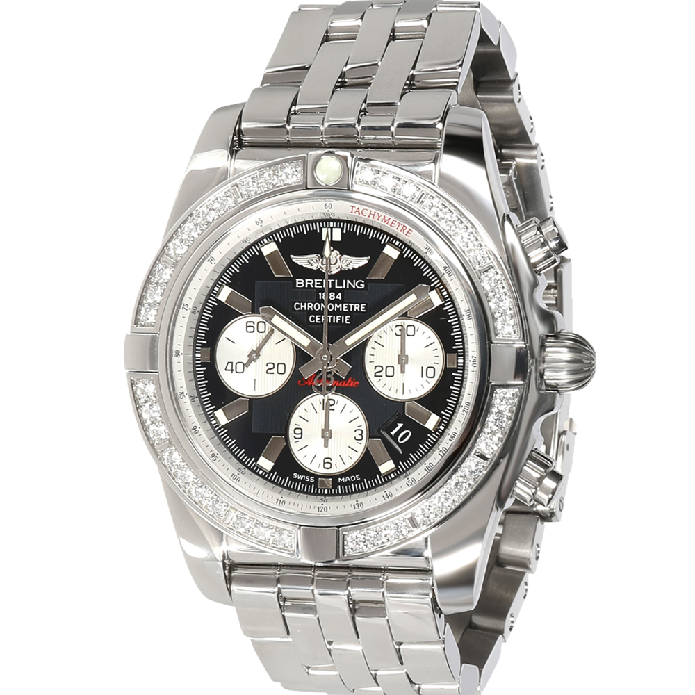 Breitling Black Diamonds Stainless Steel Chronomat AB011053/B967 Men's Wristwatch 44 MM