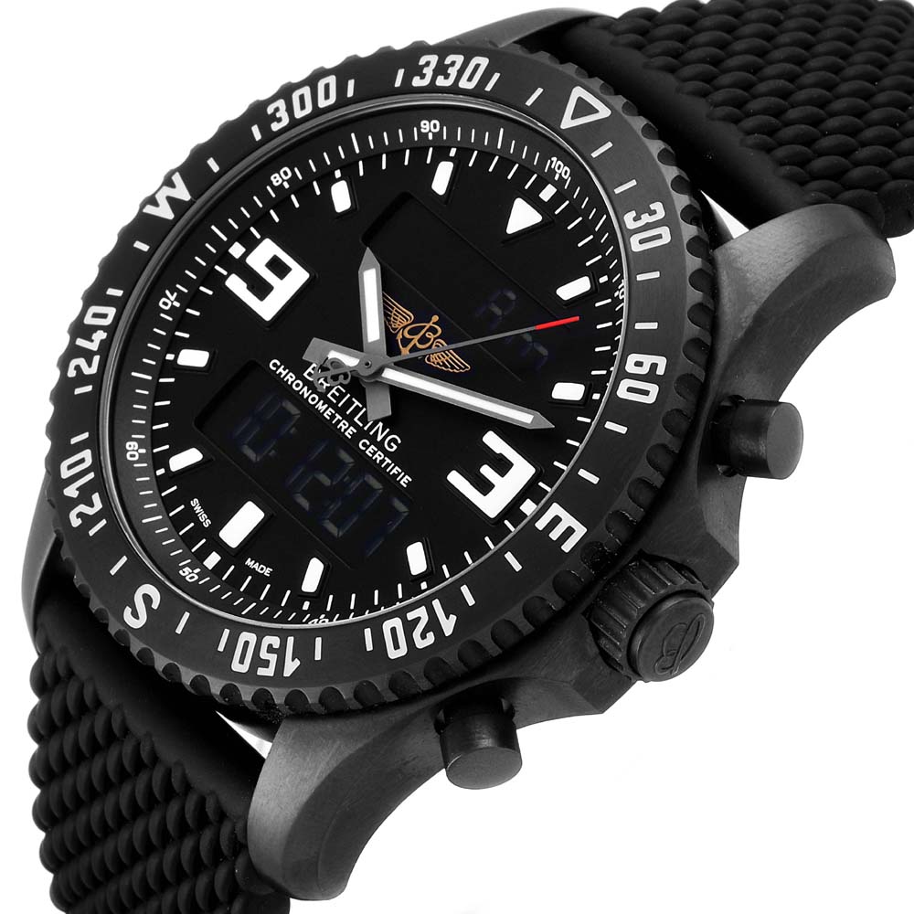 Breitling Black Blacksteel Chronospace Military GMT M78367 Men's Wristwatch 46 MM
Breitling Black Blacksteel Chronospace Military GMT M78367 Men's Wristwatch 46 MM