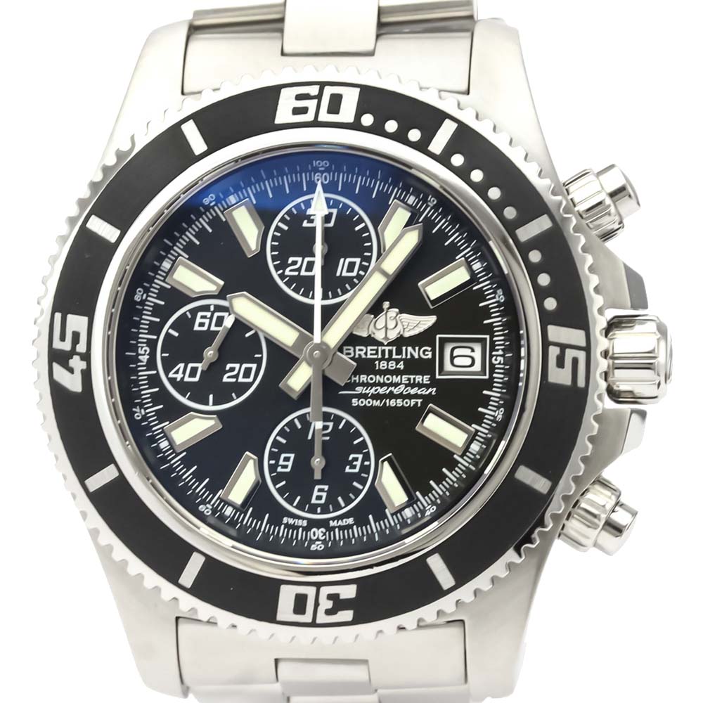 Breitling Black Stainless Steel Superocean A13341 Automatic Men's Wristwatch 44 MM
