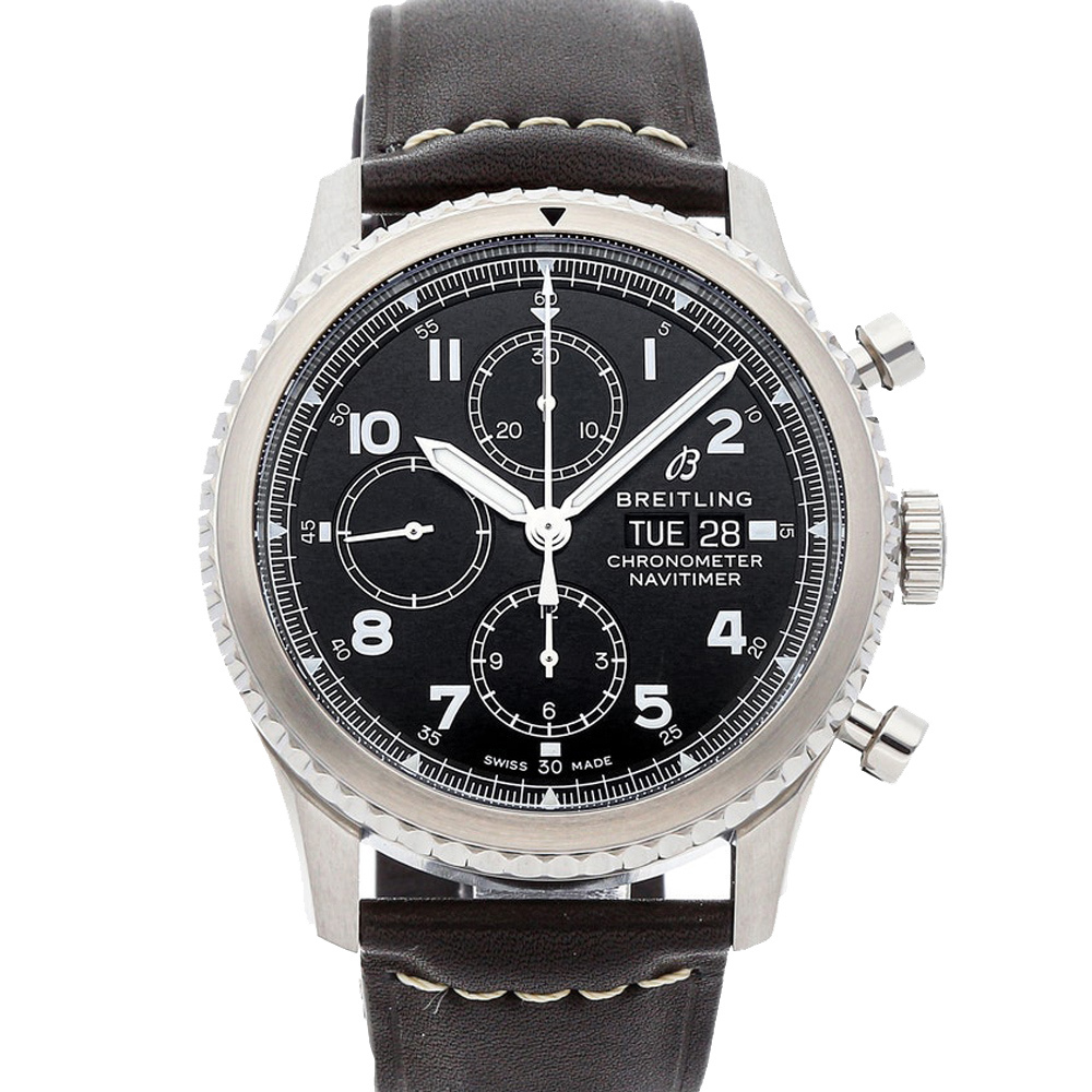 Breitling Black Stainless Steel Navitimer 8 Chronograph A13314101B1X1 Men's Wristwatch 43 MM