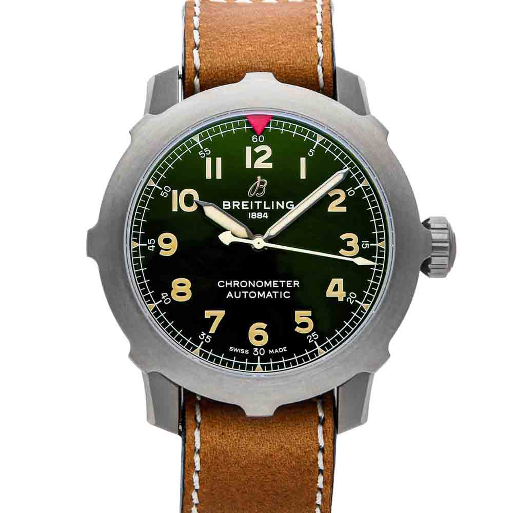 Breitling Green Titanium Aviator Super 8 B20 EB2040101L1X1 Men's Wristwatch 46 MM