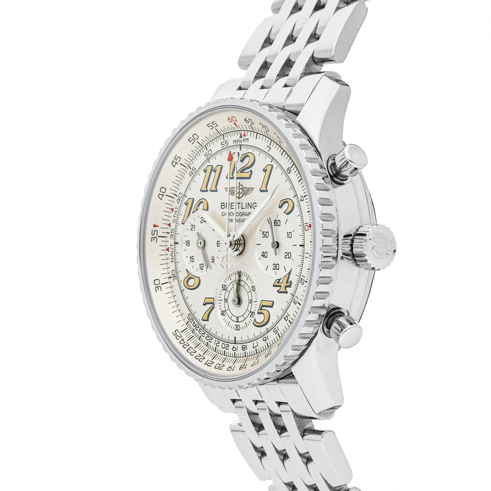 Breitling Silver Stainless Steel Navitimer Twin Sixty 2 A39022.1 Men's Wristwatch 41 MM
Breitling Silver Stainless Steel Navitimer Twin Sixty 2 A39022.1 Men's Wristwatch 41 MM