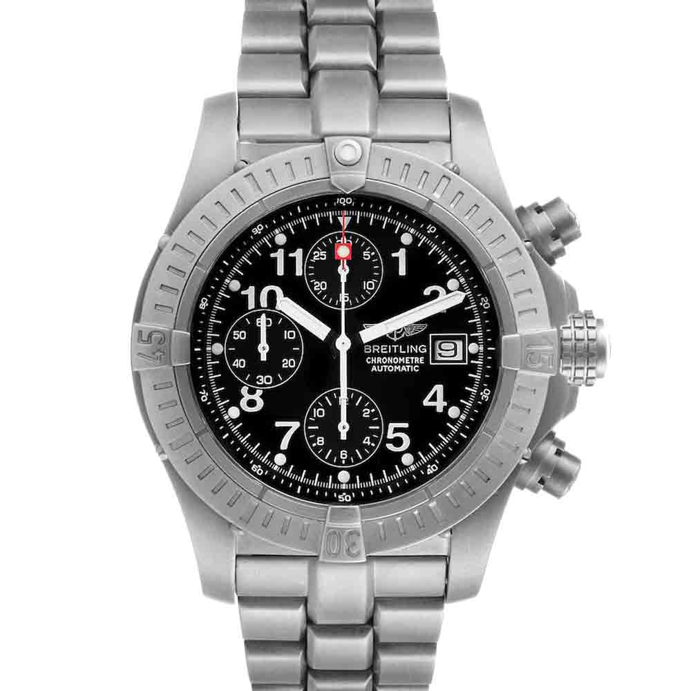 Breitling Black Titanium Avenger Chronograph E13360 Men's Wristwatch 44 MM