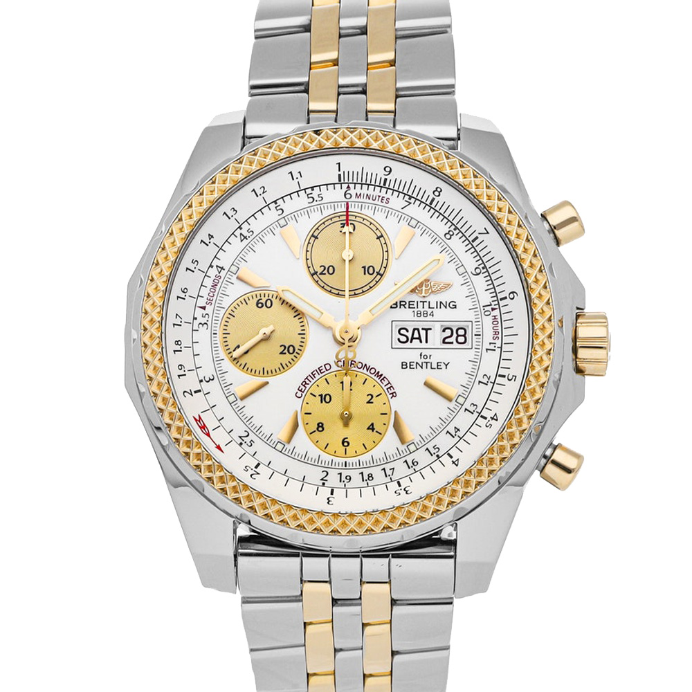 Breitling Silver 18K Yellow Gold And Stainless Steel Bentley GT D1336212/A576 Men's Wristwatch 45 MM