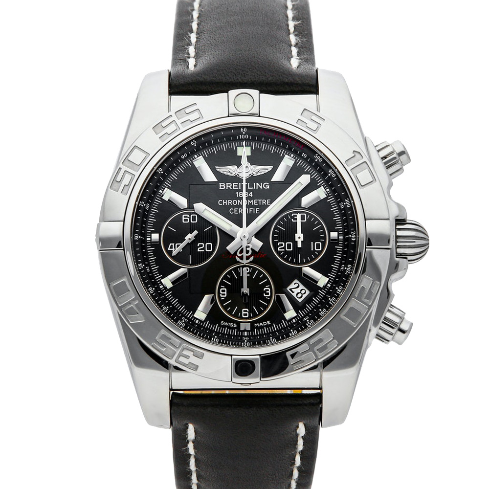 Breitling Black Stainless Steel Chronomat AB011012/M524 Men's Wristwatch 44 MM