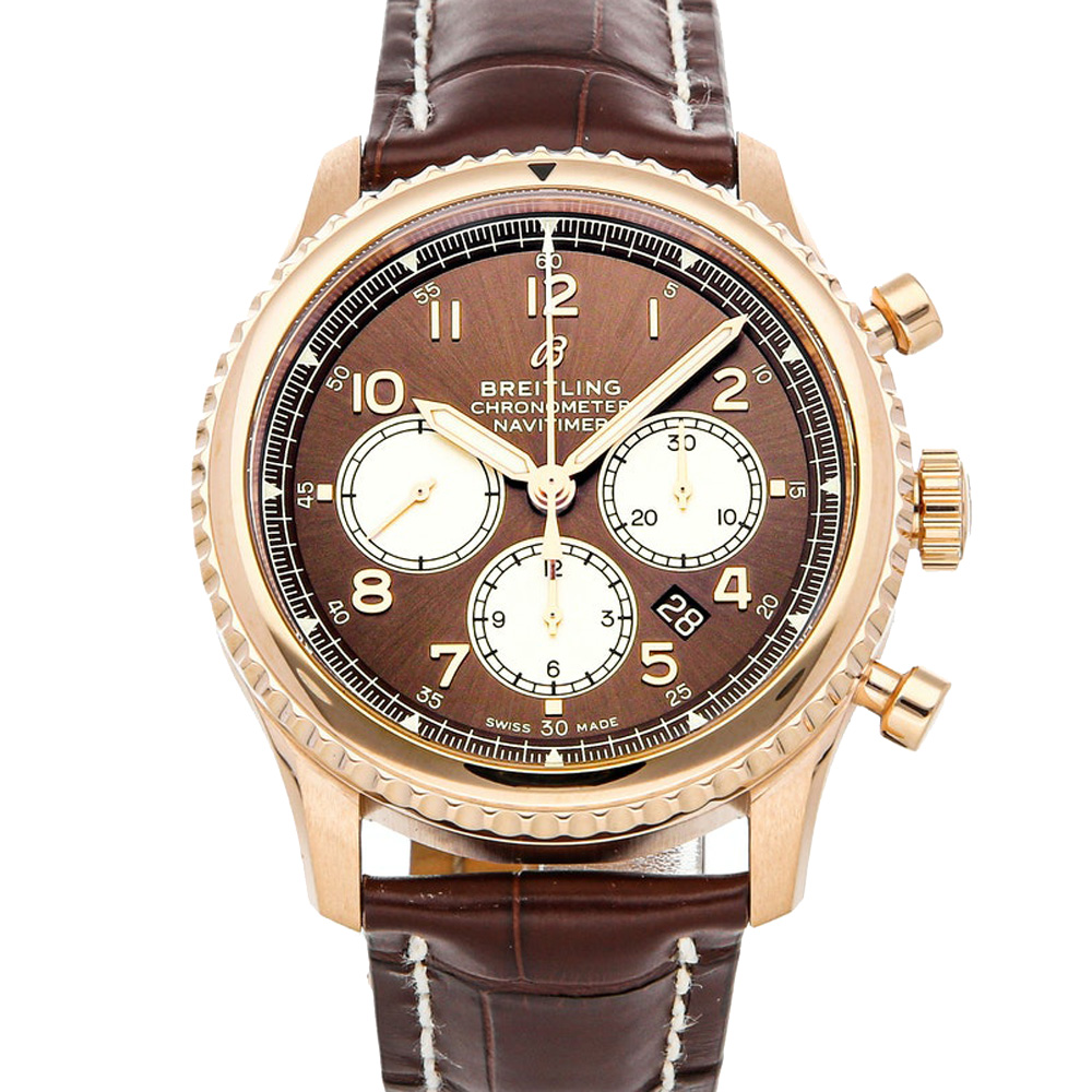 Breitling Bronze 18k Rose Gold Navitimer 8 B01 Chronograph RB0117131Q1P1 Men's Wristwatch 43 MM