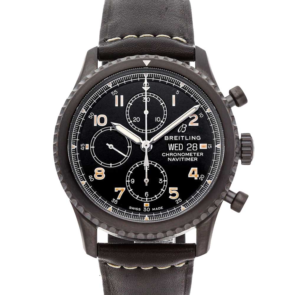 Breitling Black Blacksteel Navitimer 8 Chronograph M13314101B1X1 Men's Wristwatch 43 MM