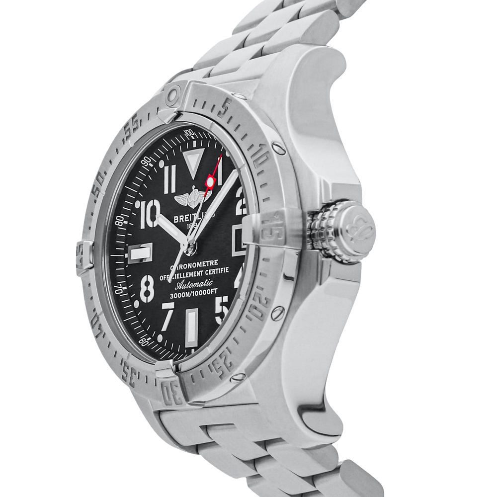 Breitling Black Stainless Steel Avenger Seawolf A1733010/B906 Men's Wristwatch 45 MM
