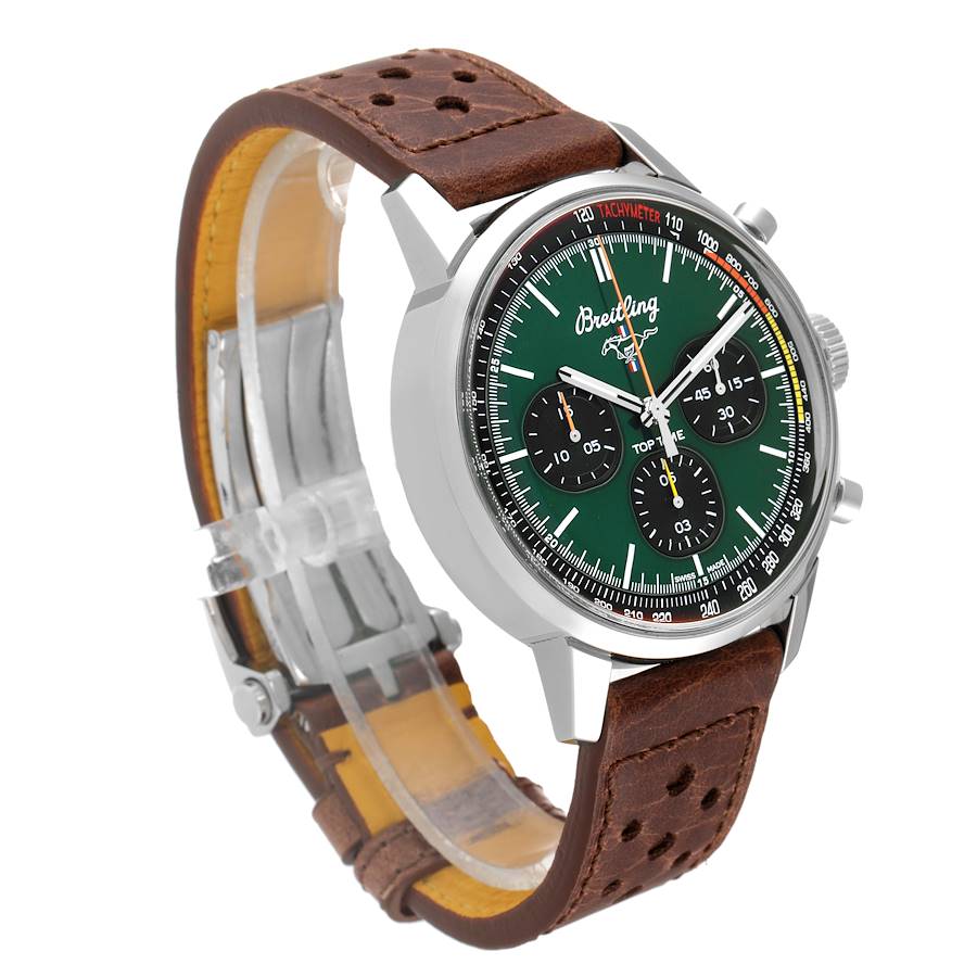 Breitling Green Stainless Steel Top Time Ford Mustang Limited Edition A25310 Men's Wristwatch 42 Mm