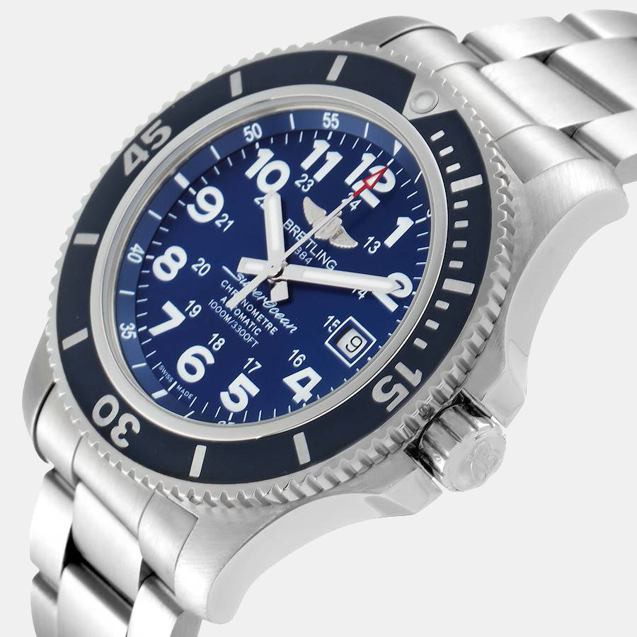 Breitling Blue Stainless Steel Superocean II A17392 Automatic Men's Wristwatch 44 MM
Breitling Blue Stainless Steel Superocean II A17392 Automatic Men's Wristwatch 44 MM
