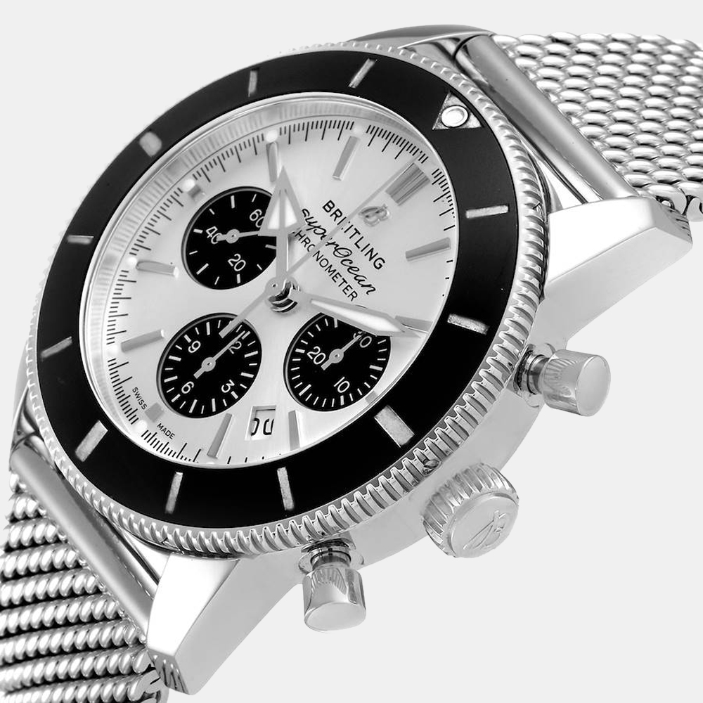 Breitling Silver Stainless Steel Superocean AB0162 Automatic Men's Wristwatch 44 mm
Breitling Silver Stainless Steel Superocean AB0162 Automatic Men's Wristwatch 44 mm