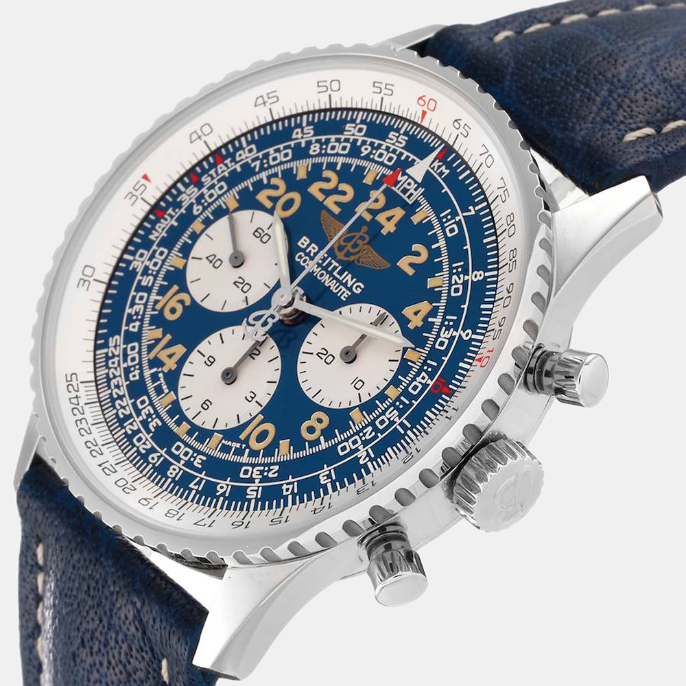 Breitling Blue Stainless Steel Navitimer A12322 Manual Winding Men's Wristwatch 41.5 mm
Breitling Blue Stainless Steel Navitimer A12322 Manual Winding Men's Wristwatch 41.5 mm
