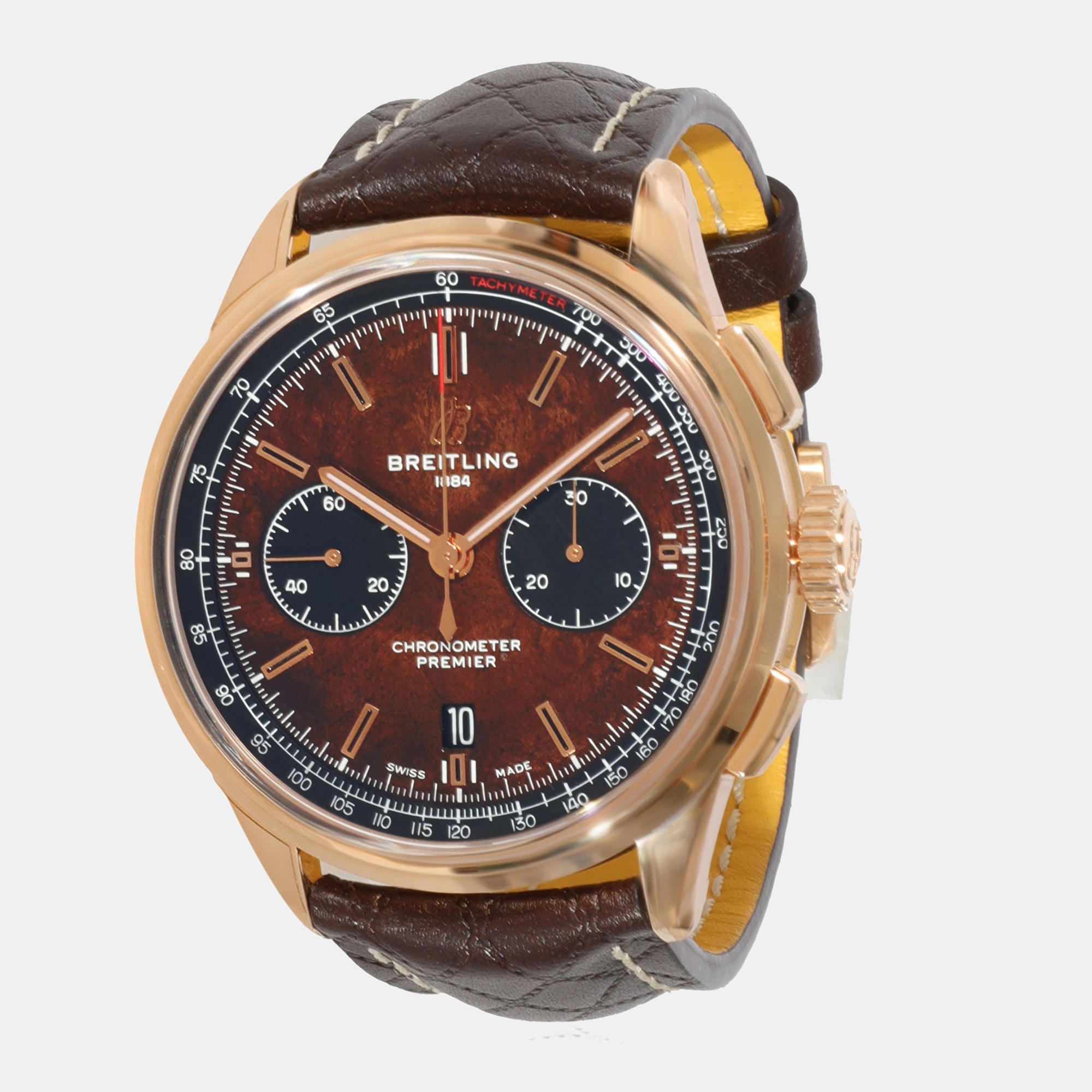 Breitling Brown 18k Rose Gold Bentley RB01181A1Q1X1 Hand-Winding Men's Wristwatch 42 Mm