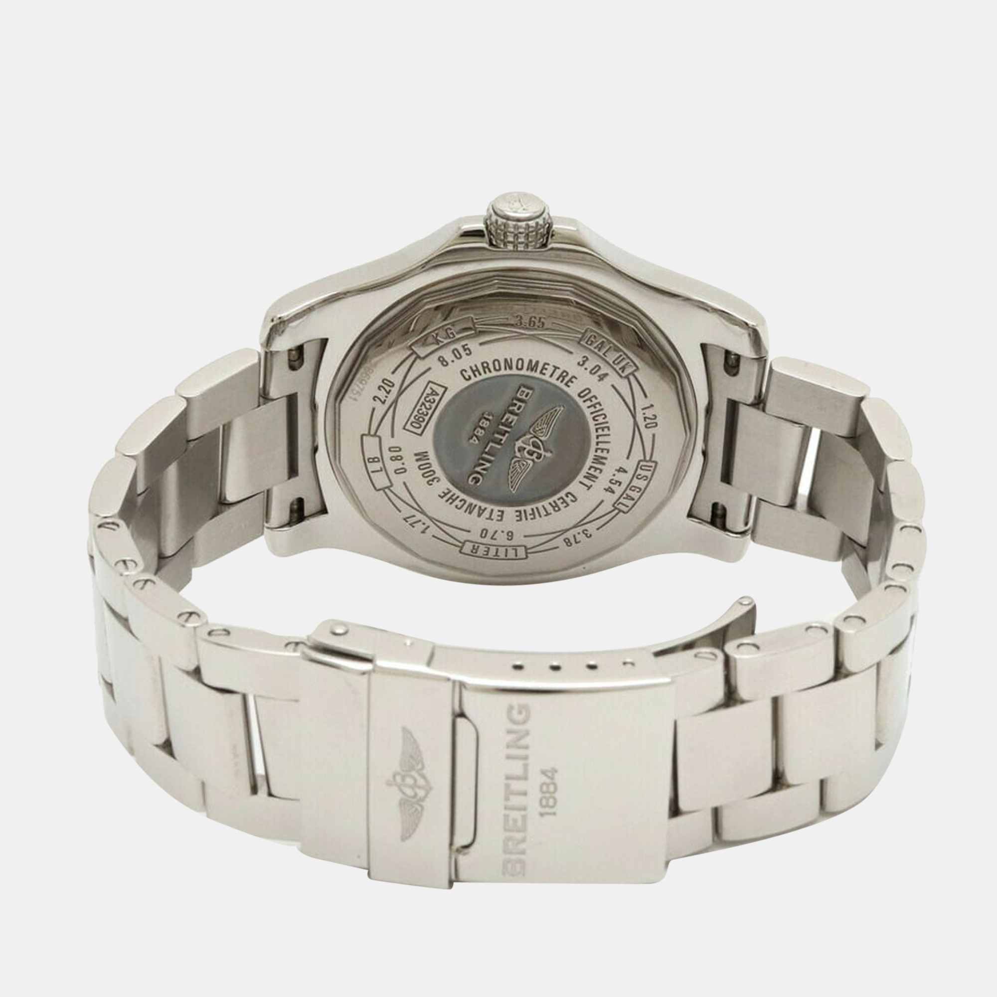 Breitling Black Stainless Steel Avenger Men's Wristwatch 44 Mm