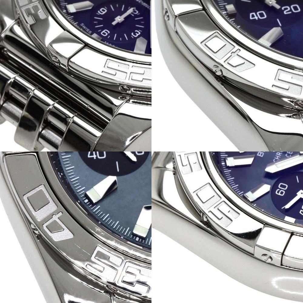 Breitling Blue MOP Stainless Steel Chronomat AB0111 Men's Wristwatch 44 Mm