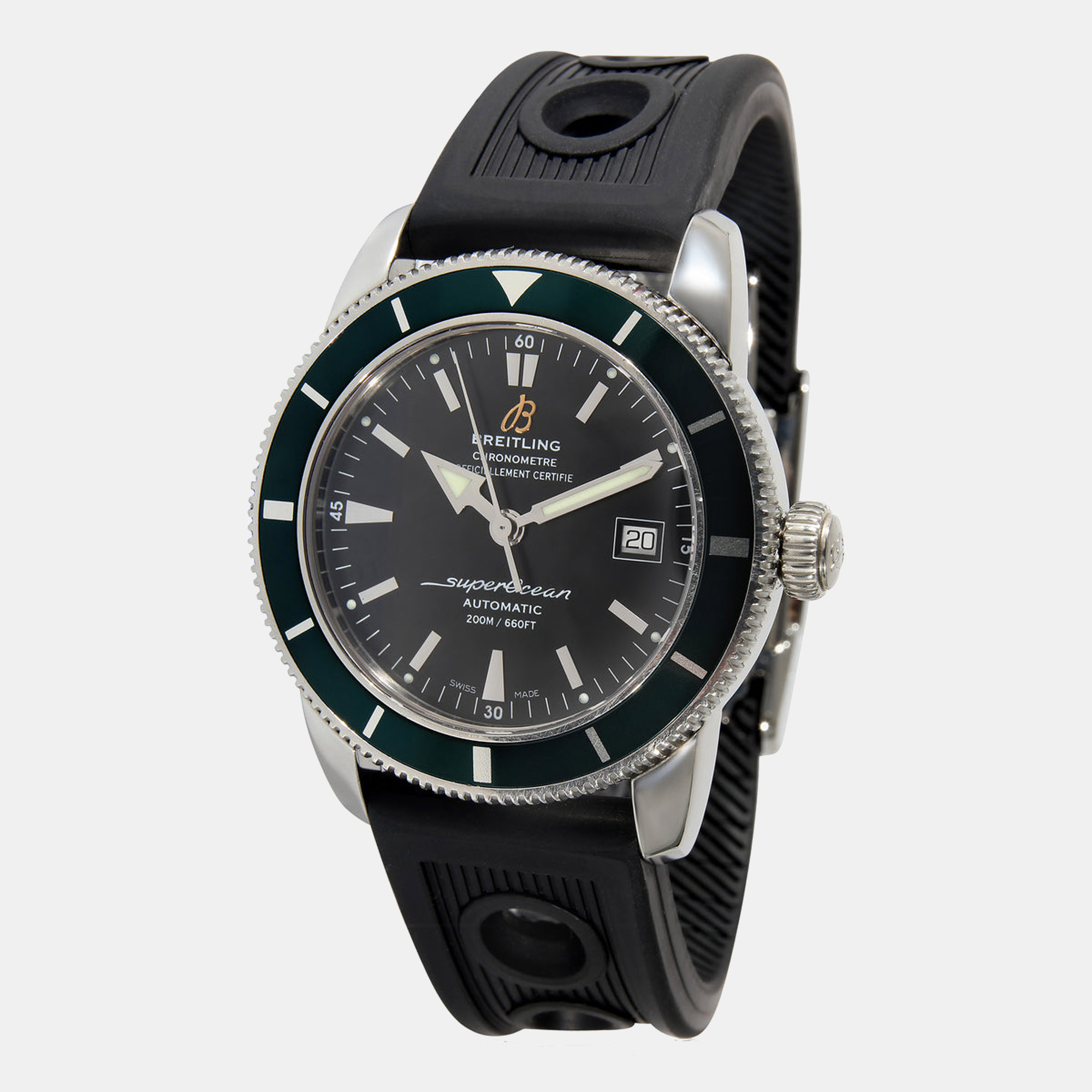 Breitling Black Stainless Steel Superocean A1732136/BA61 Automatic Men's Wristwatch 42mm