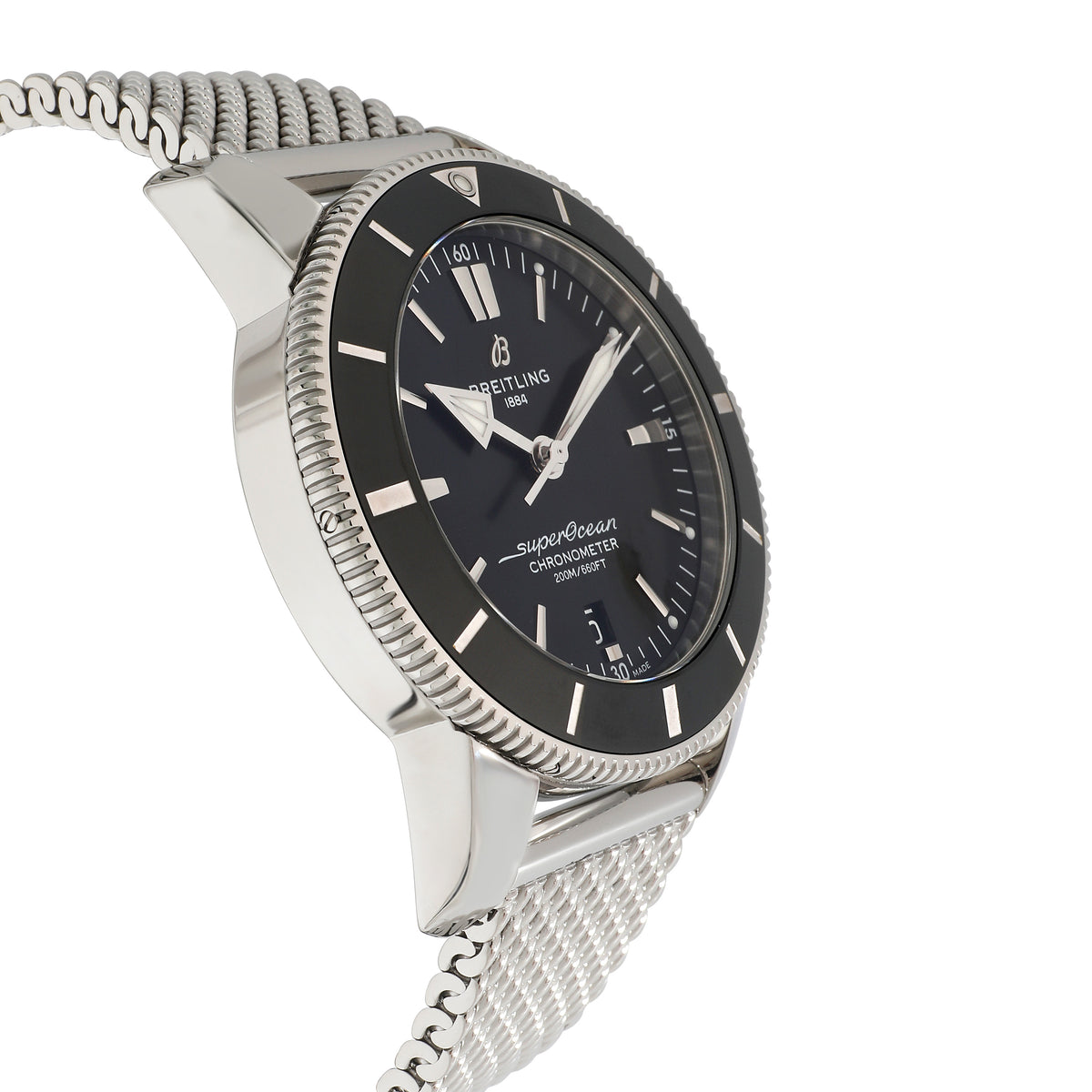Breitling Black Stainless Steel Superocean AB2030121B1A1 Men's Wristwatch 44 Mm