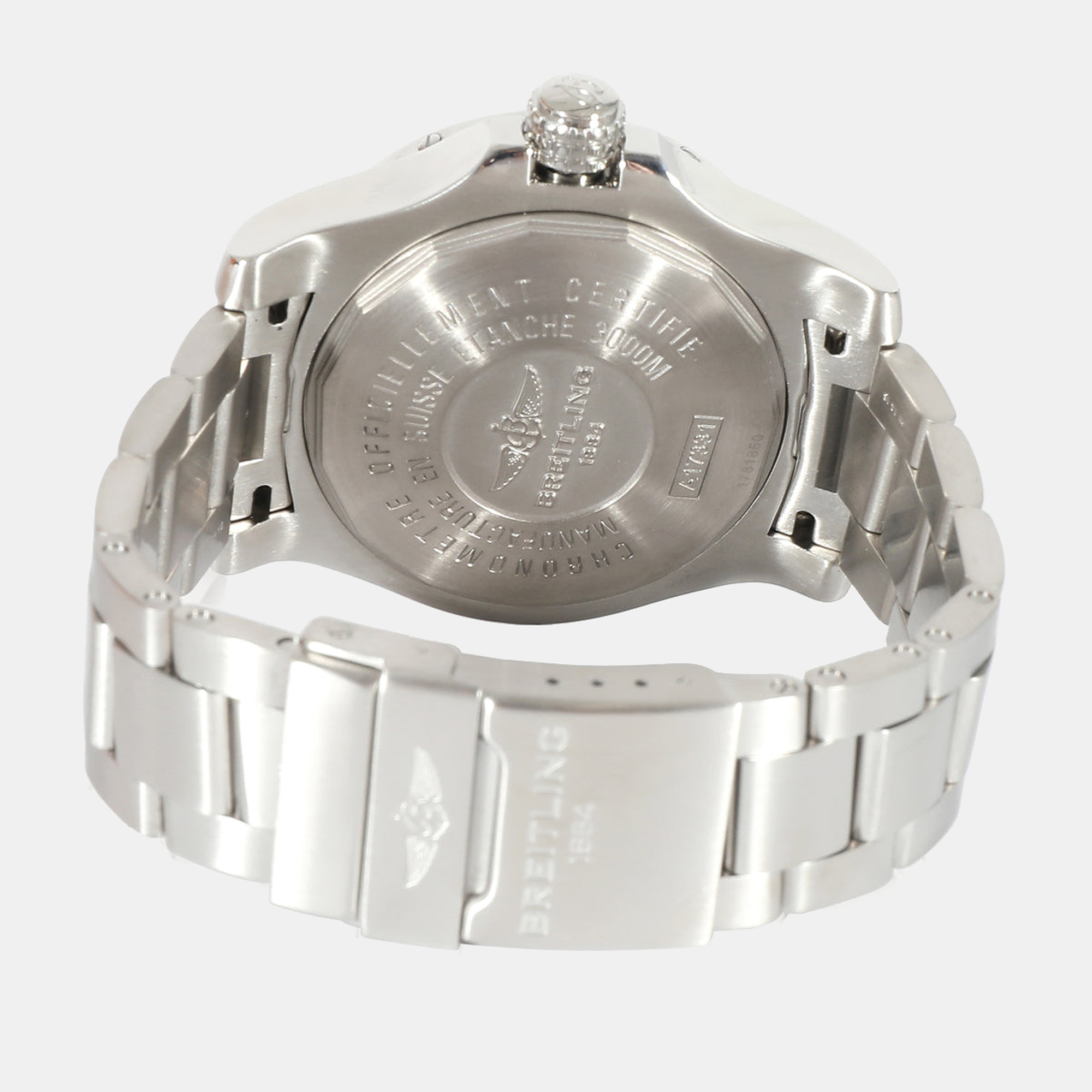 Breitling Black Stainless Steel Avenger A17331 Men's Wristwatch 45 Mm