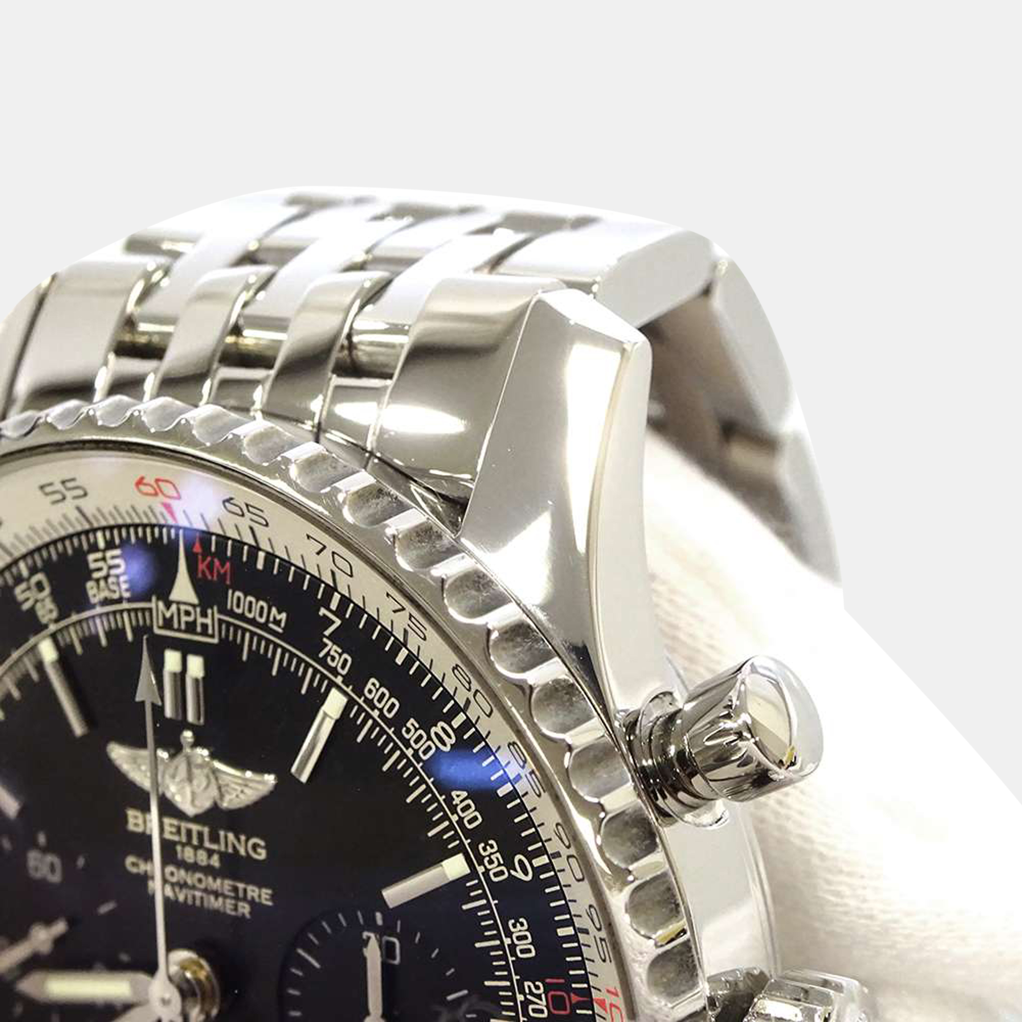 Breitling Black Stainless Steel Navitimer AB01211Y/BE65 Automatic Men's Wristwatch 43 Mm