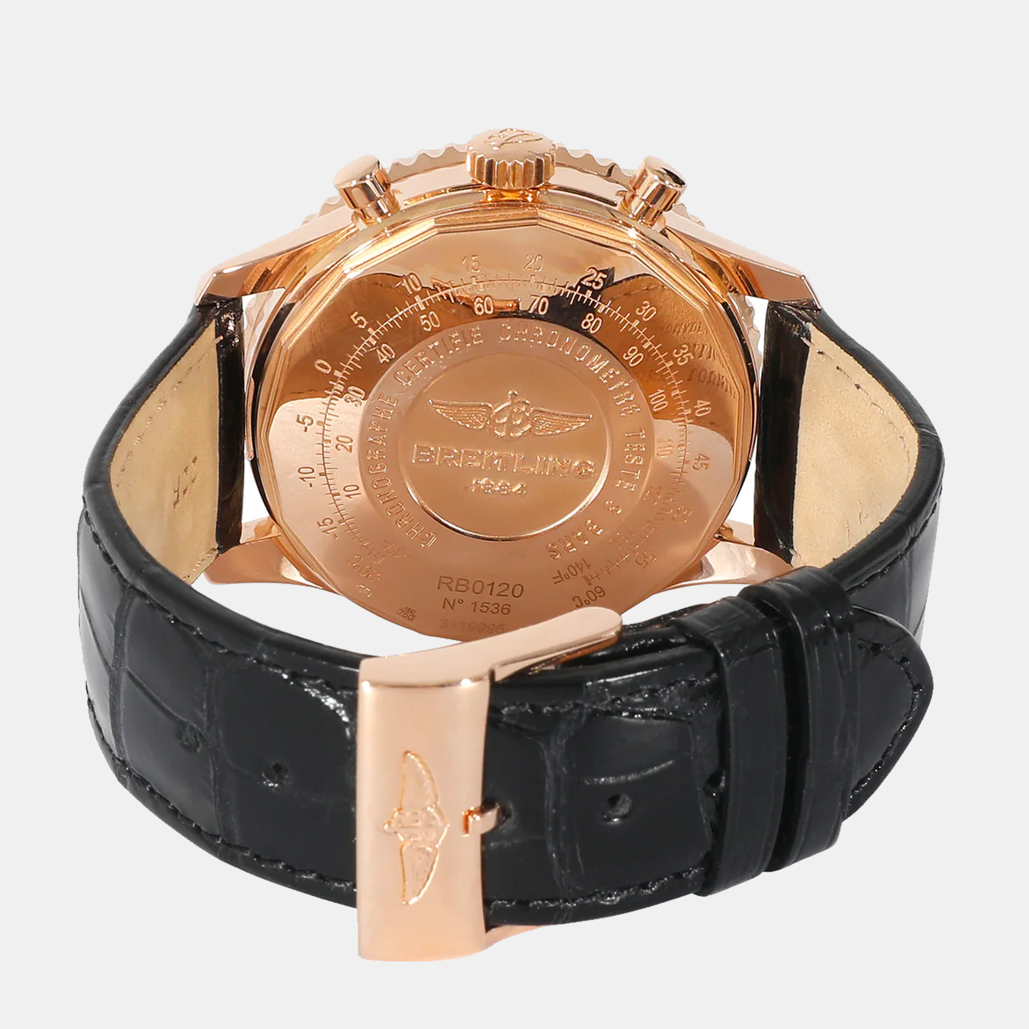 Breitling Black 18k Rose Gold Navitimer RB012012/BA49 Automatic Men's Wristwatch 43 Mm