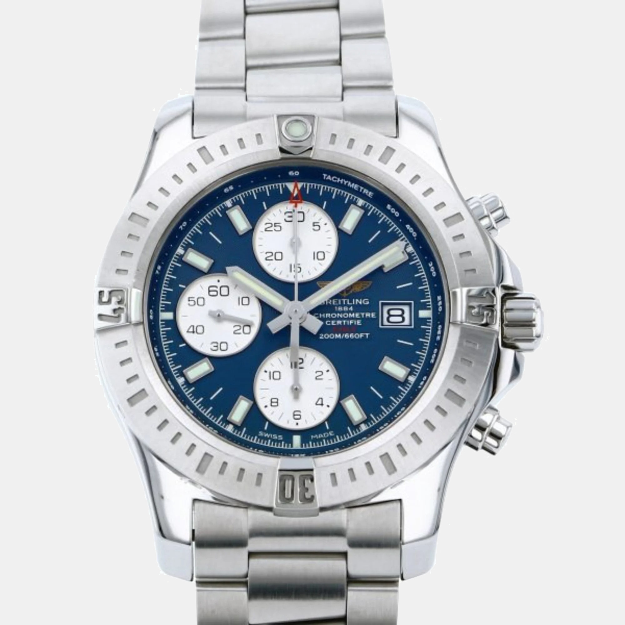 Breitling Blue Stainless Steel Colt A1338811/C914 Automatic Men's Wristwatch 44 Mm