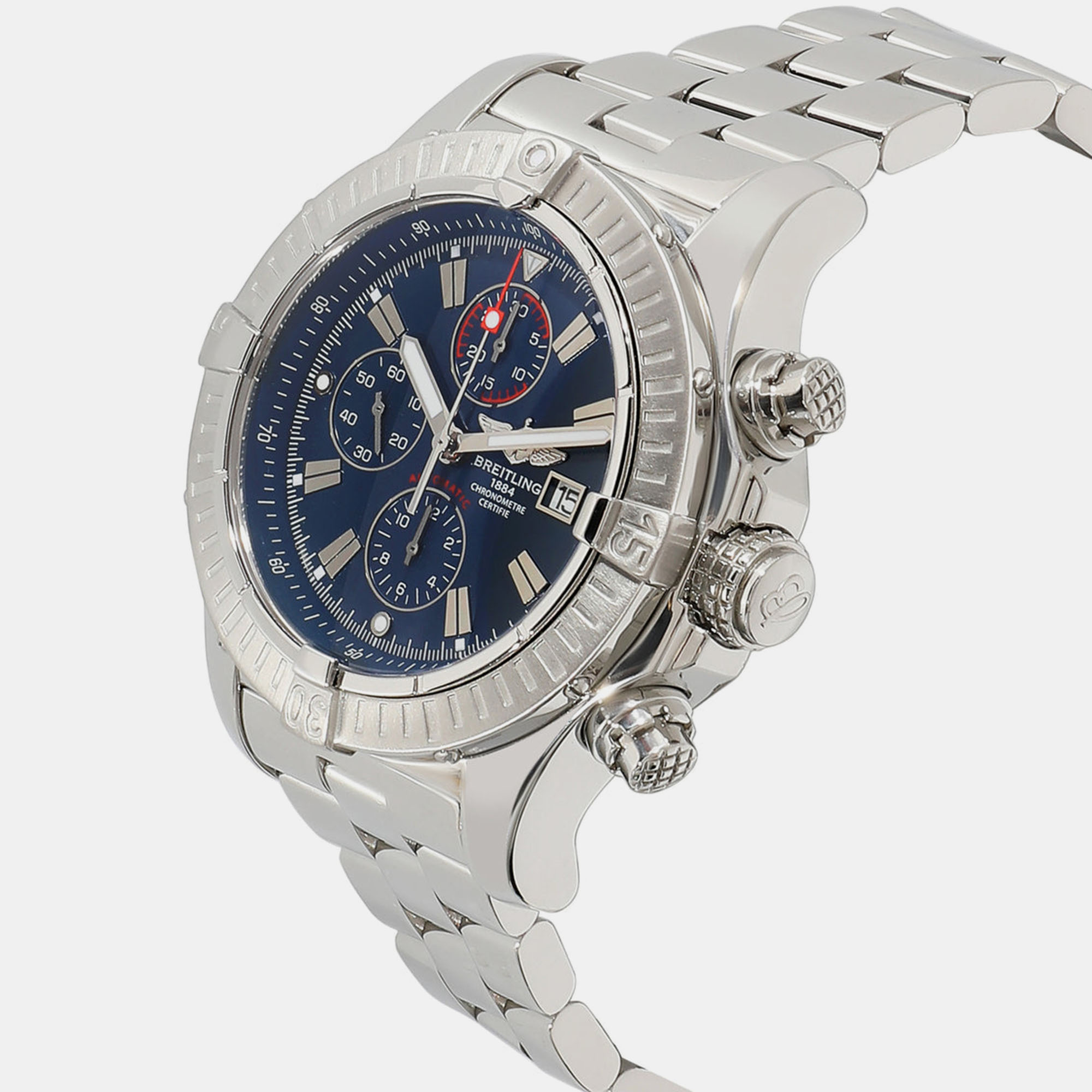 

Breitling Blue Stainless Steel Super Avenger A13370 Automatic Chronograph Men's Wristwatch 48 mm