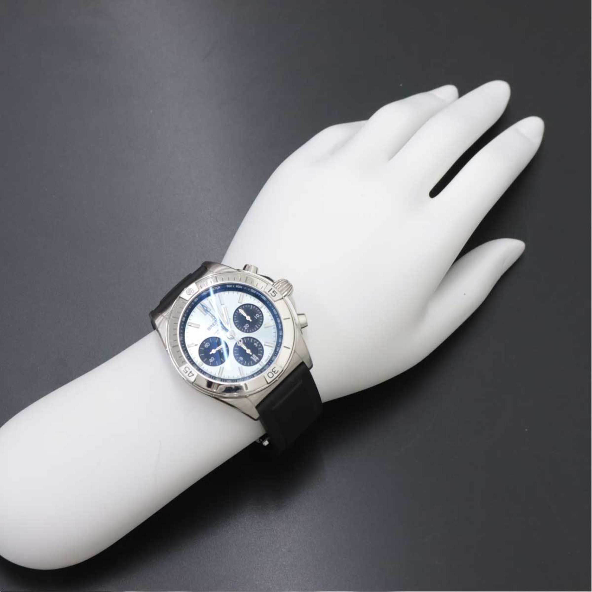 Breitling Blue Stainless Steel Chronomat PB0134 Automatic Men's Wristwatch 42 Mm