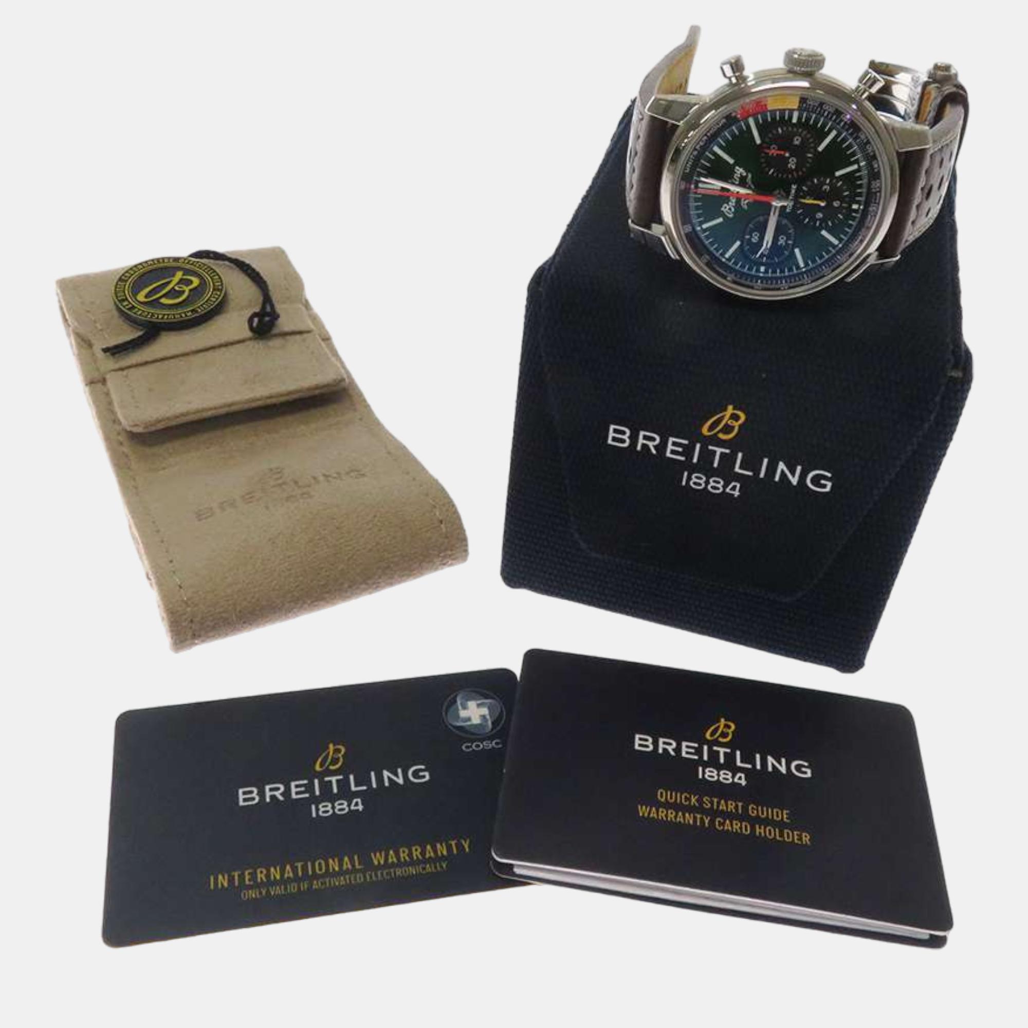 Breitling Green Stainless Steel Top Time AB01762A1L1X1 Automatic Men's Wristwatch 41 Mm