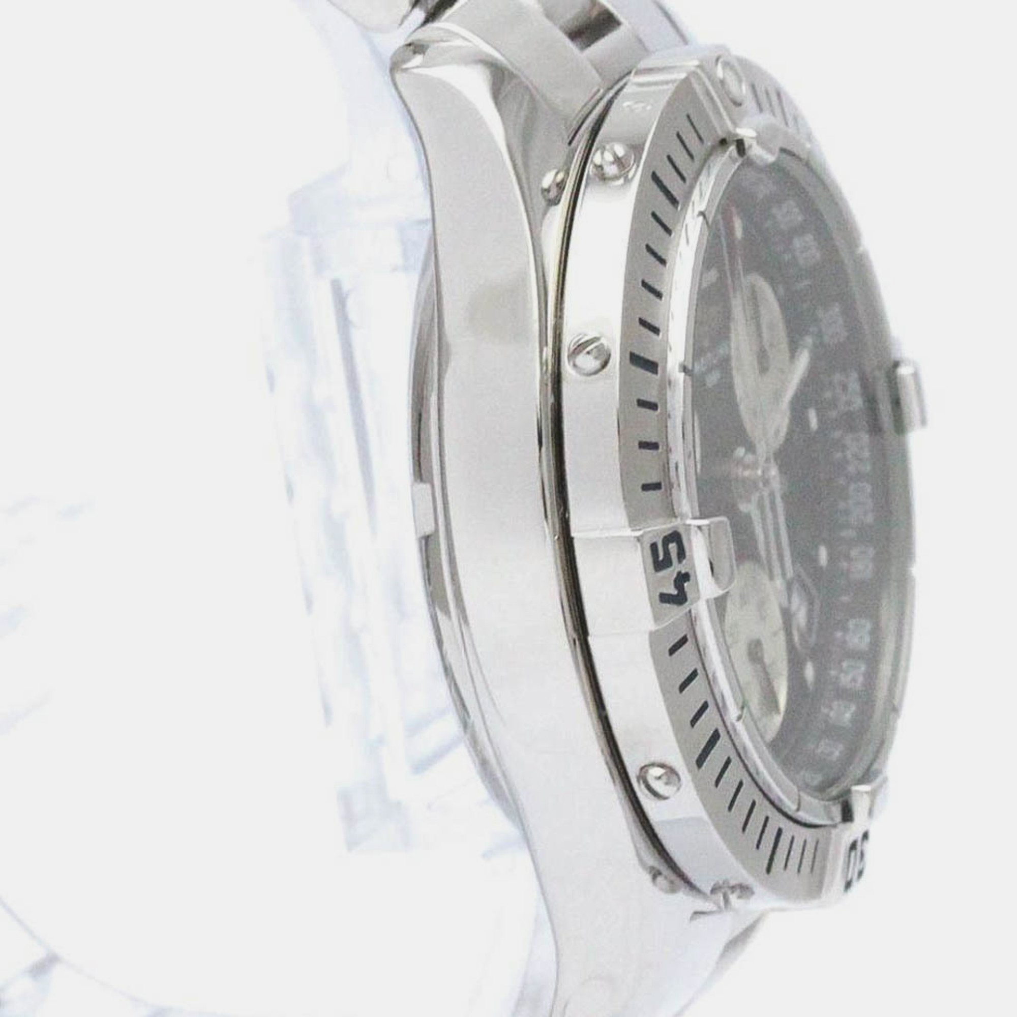 Breitling Black Stainless Steel Colt A53050 Quartz Men's Wristwatch 37 Mm