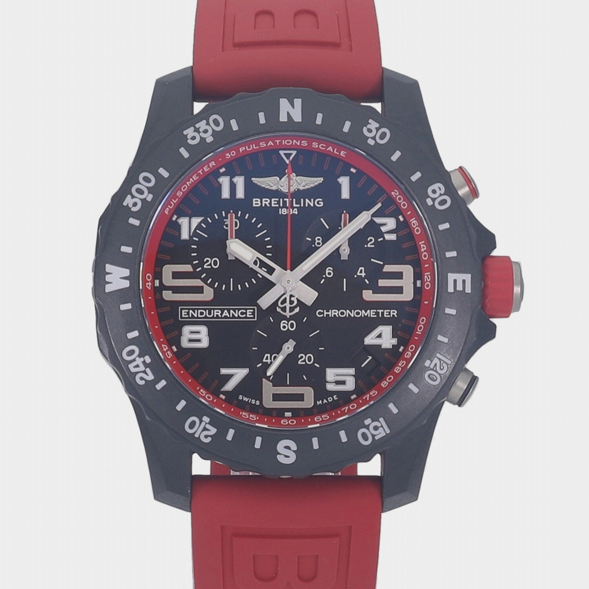 Breitling Black Rubber Endurance Pro X82310D91B1S1 Quartz Men's Wristwatch 44 Mm