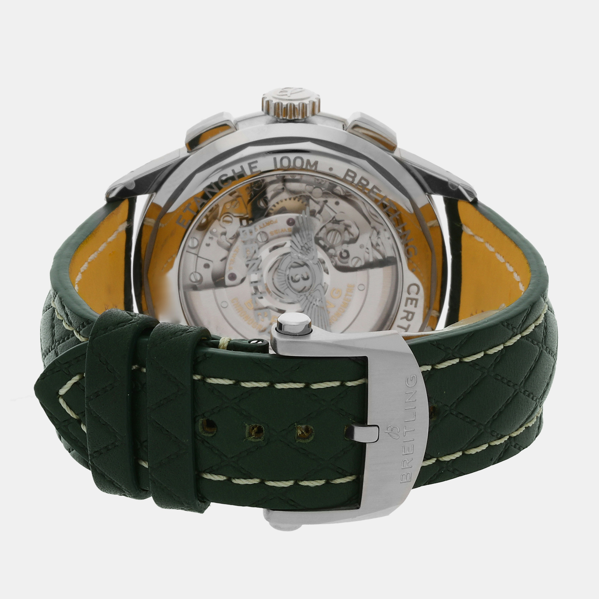 Breitling Green Stainless Steel Premier AB0118A11L1X1 Automatic Men's Wristwatch 42 Mm